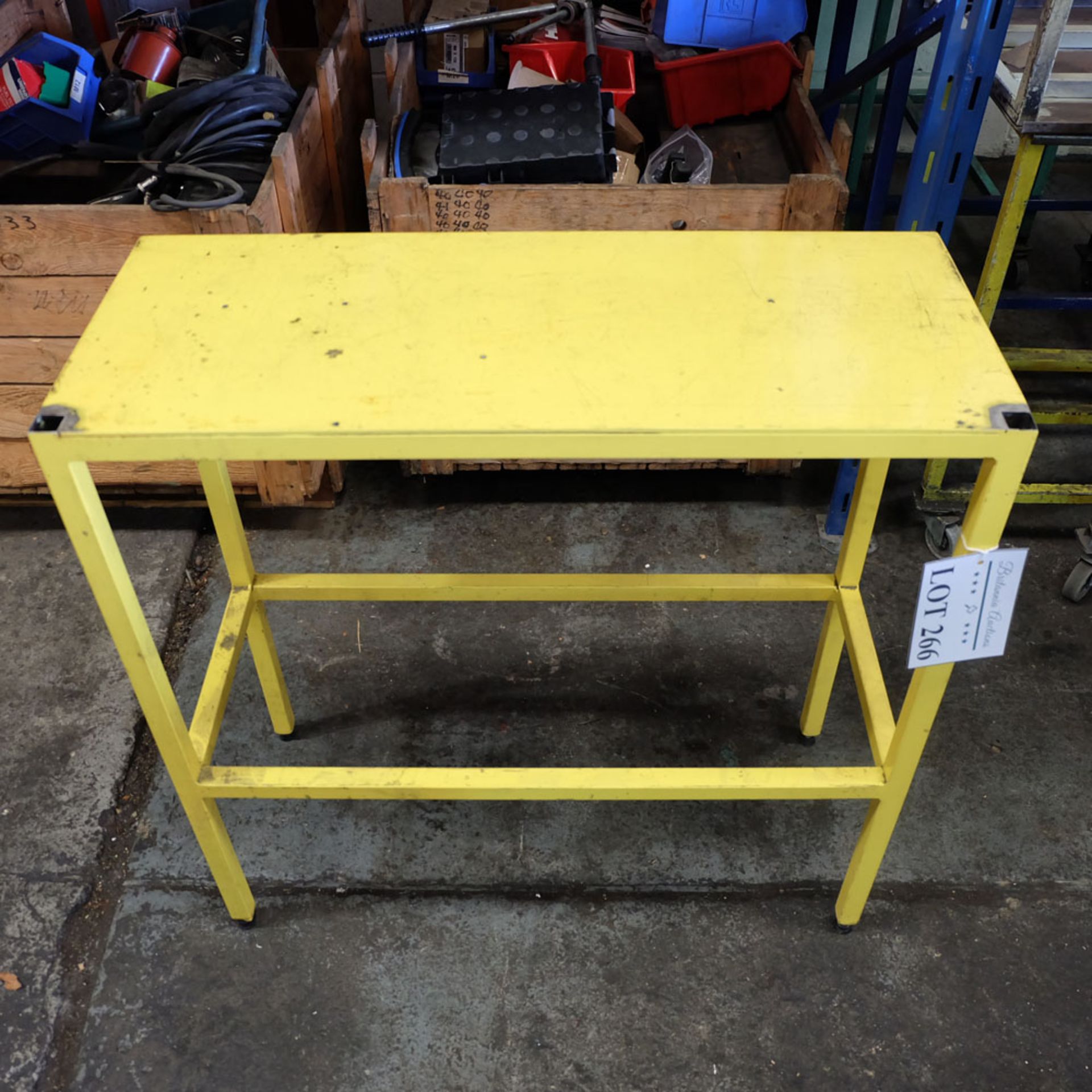 Steel Table. Approx Working Height 800mm. Approx Surface Size 800mm x 320mm.