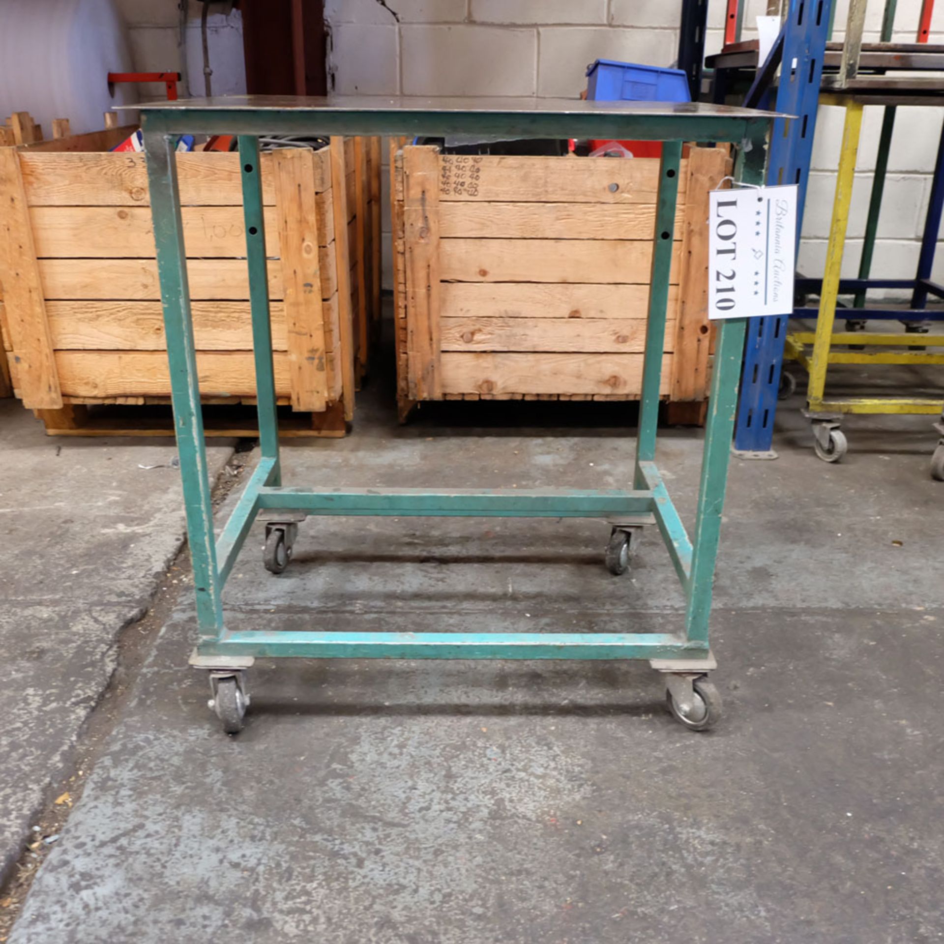 Mobile Steel Table on Castors. Approx Working Height 740mm. Approx Surface Size 680mm x 480mm. - Image 3 of 3