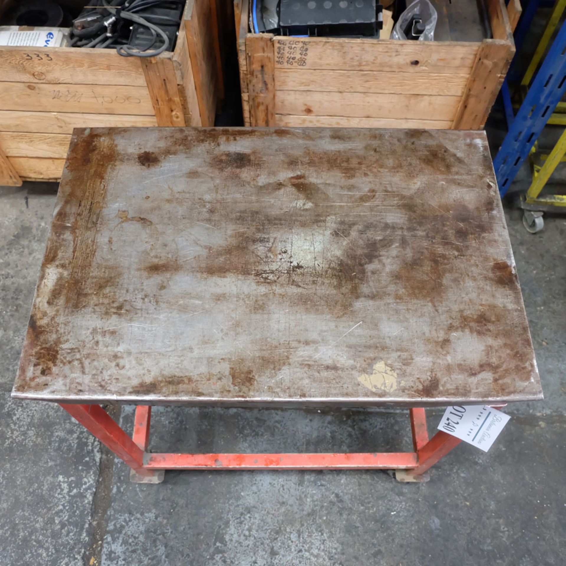 Mobile Steel Table on Castors. Approx Working Height 820mm. Approx Surface Size 740mm x 500mm. - Image 2 of 3