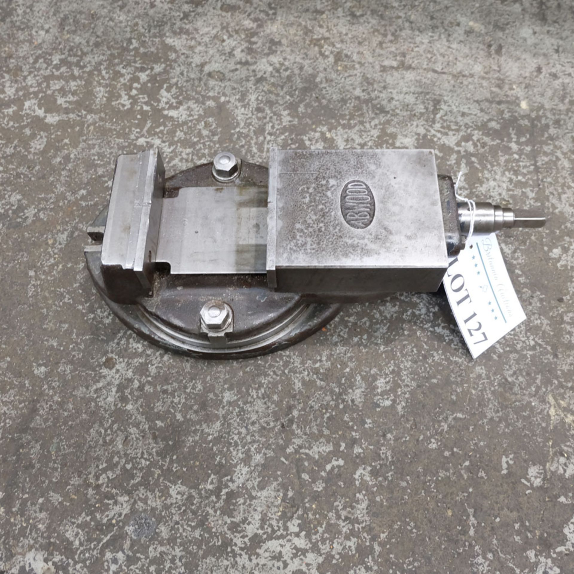 ABWOOD Swivelling Machine Vice. Approx Measurements - Jaws 6 1/4". Max Opening 5".