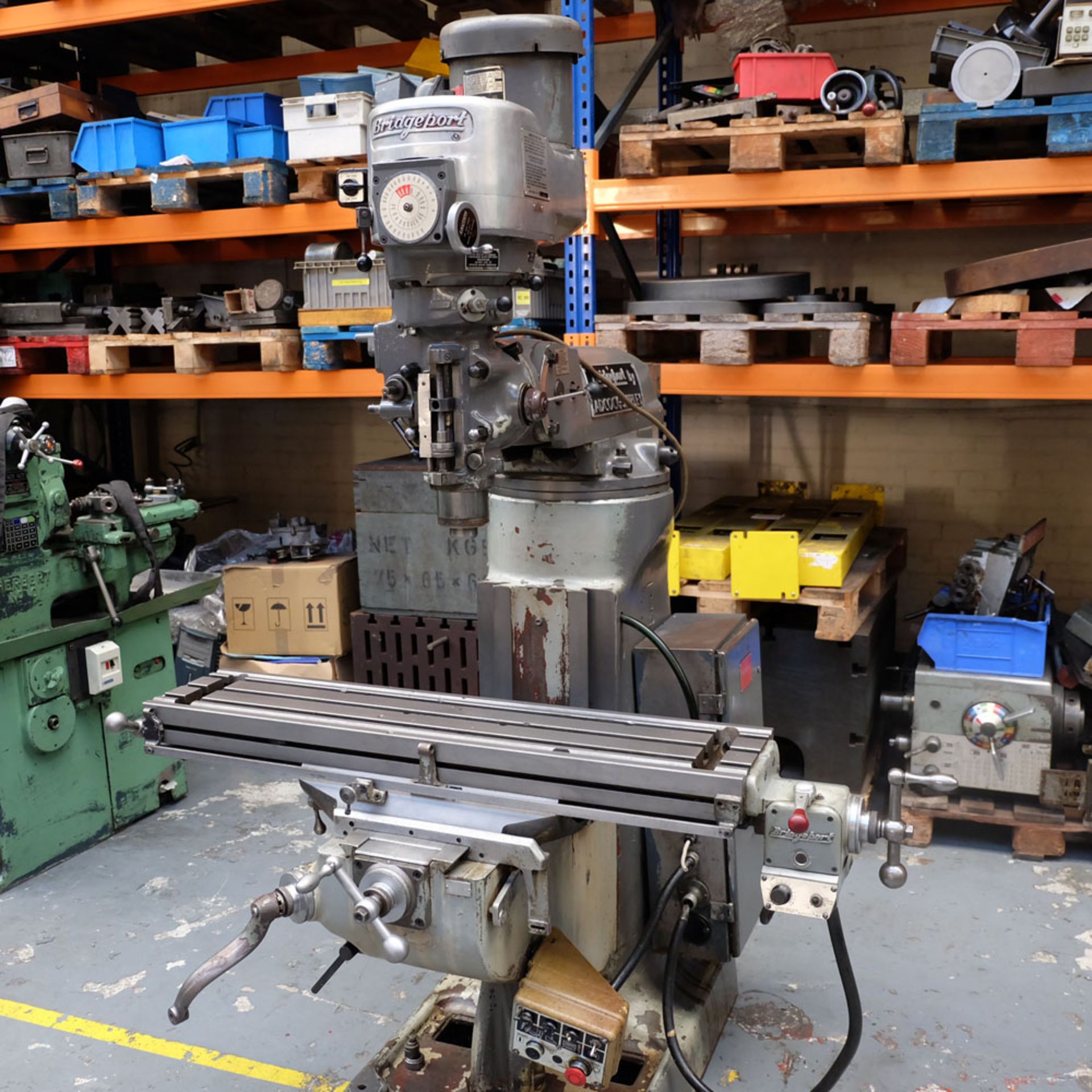 Bridgeport 2HP Vari-Speed Head Turret Mill. Table Size 42" x 9". Spindle Taper R8. - Image 3 of 13