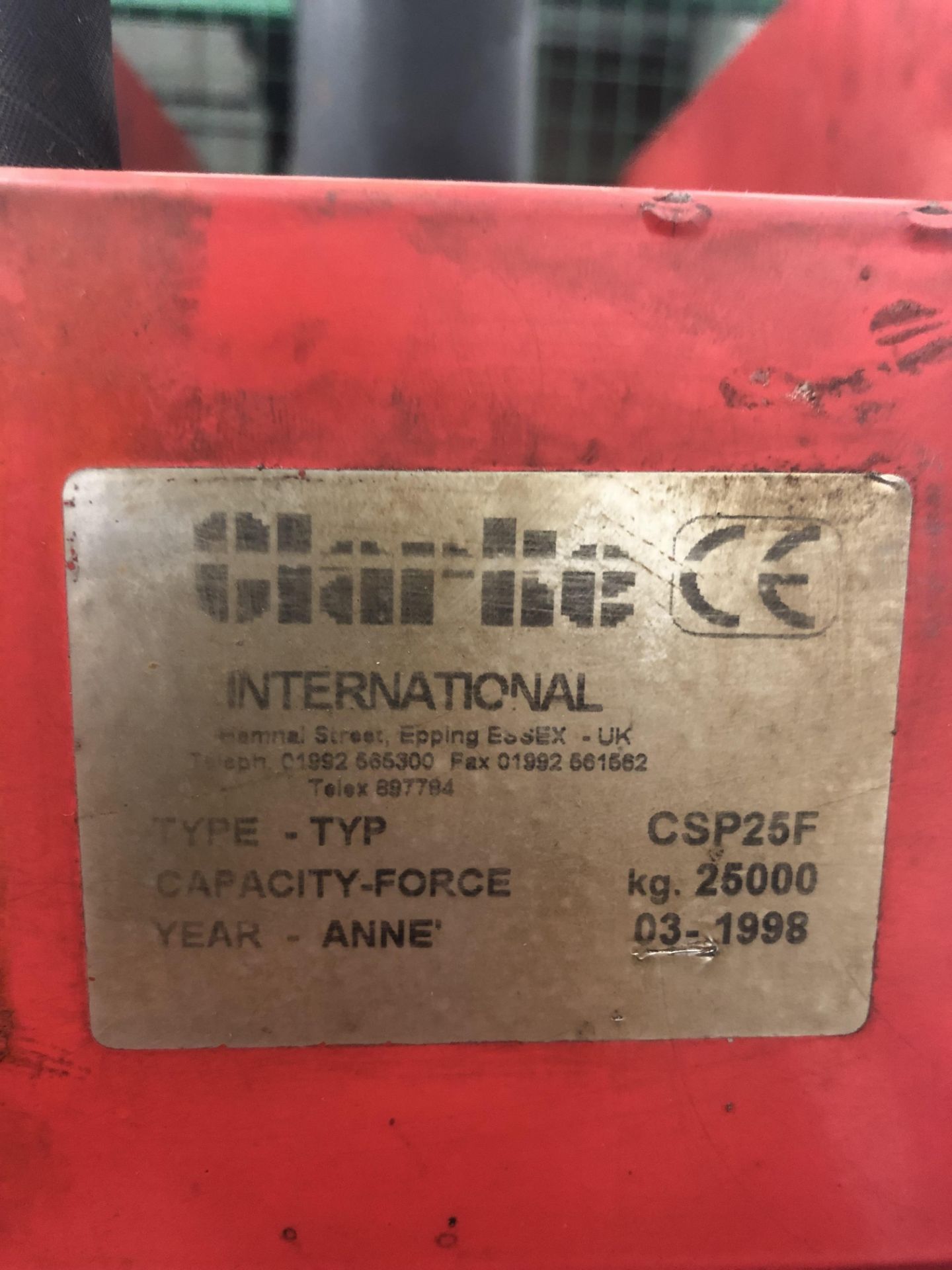 Clarke Strong Arm CSP25F Hydraulic Press *Year 1998, Capacity 2500kg* - Image 6 of 7