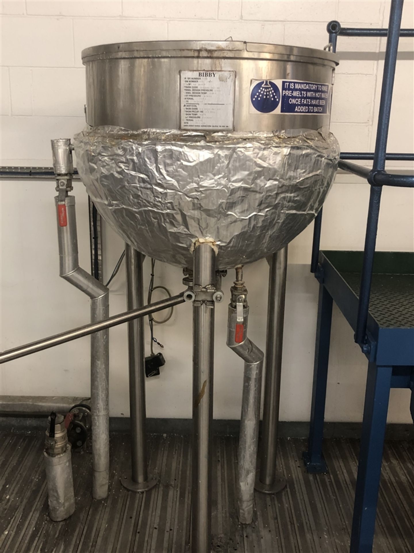 Bibby’s 300 Litre stainless steel jacketed hemisph