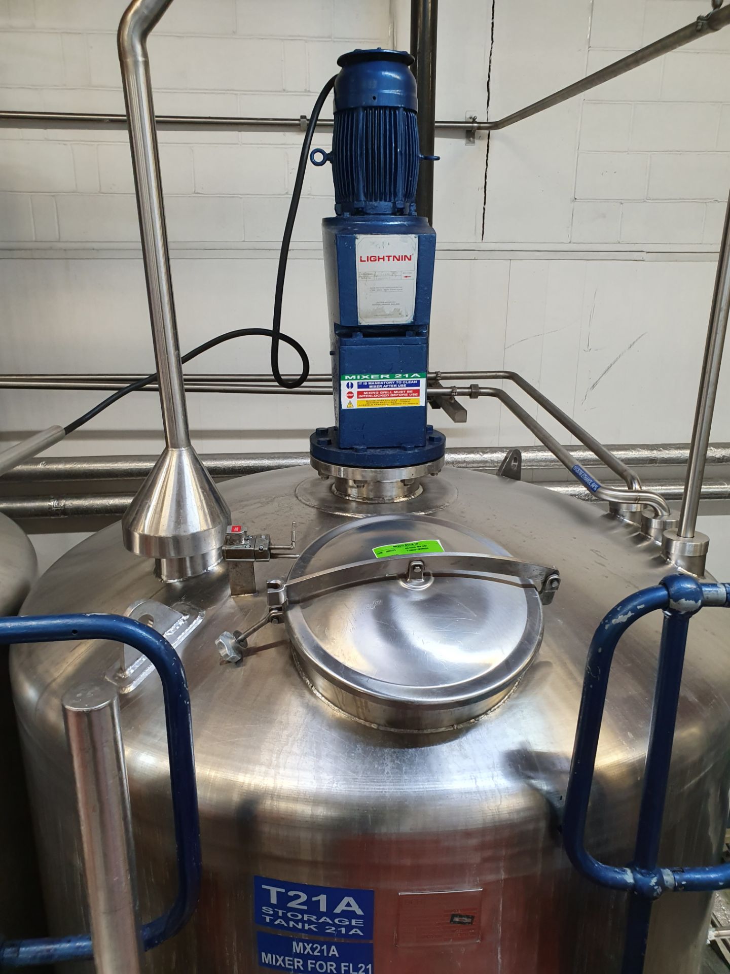 BCH 5000 Litre stainless steel mixing vessel with - Image 2 of 3