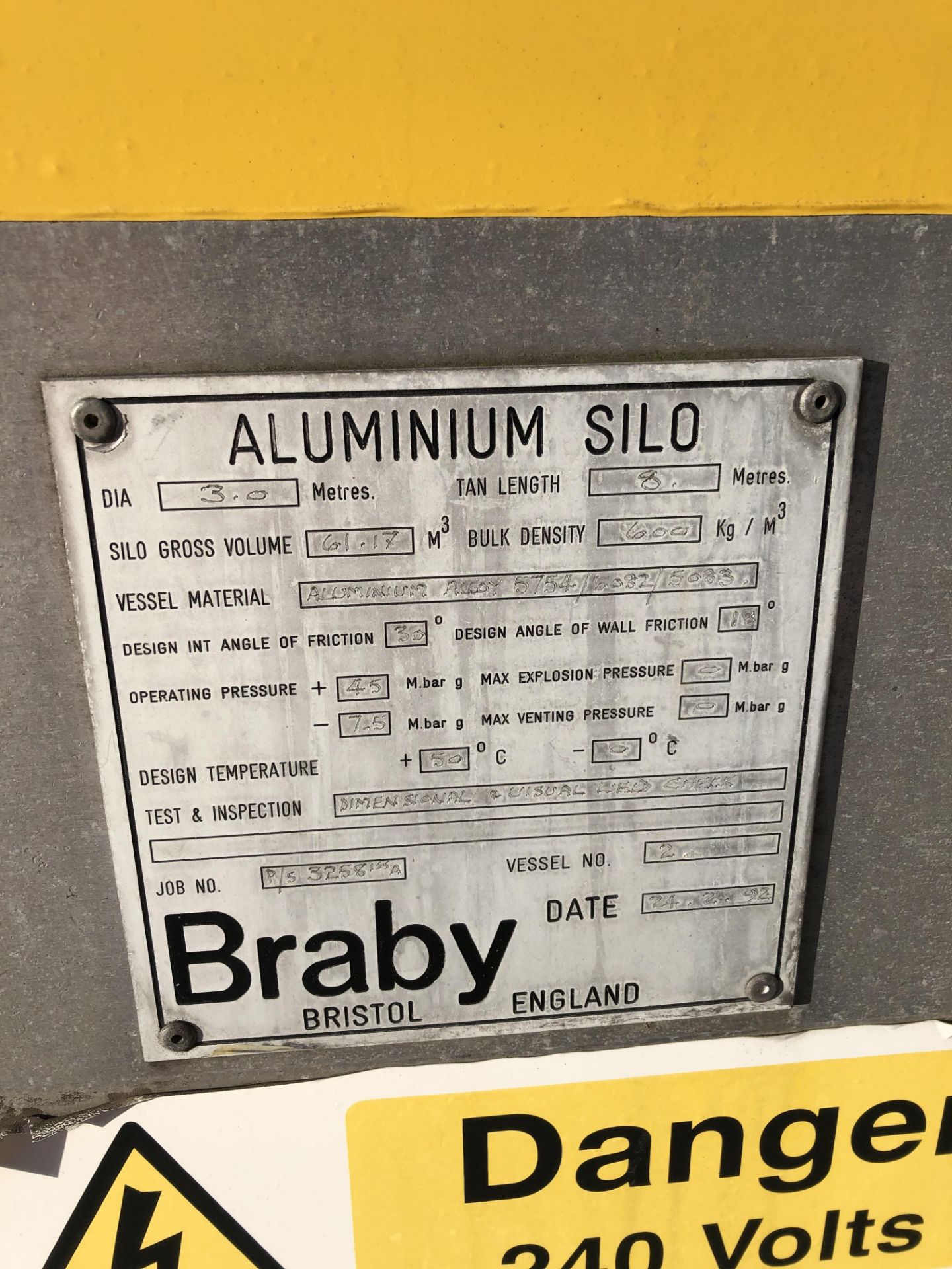 Braby aluminium granule silo - Volume 61.17m3 - He - Image 4 of 4