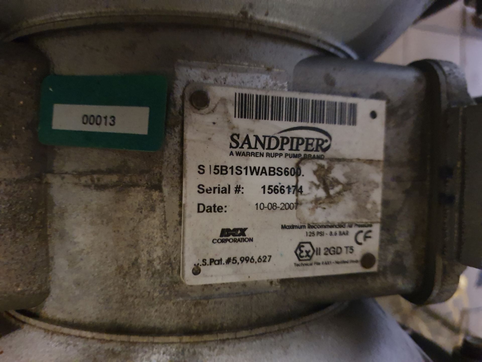 2007 Sandpiper Stainless Steel Diaphragm Pump Model S1FB1S1WABS600 - Image 2 of 2