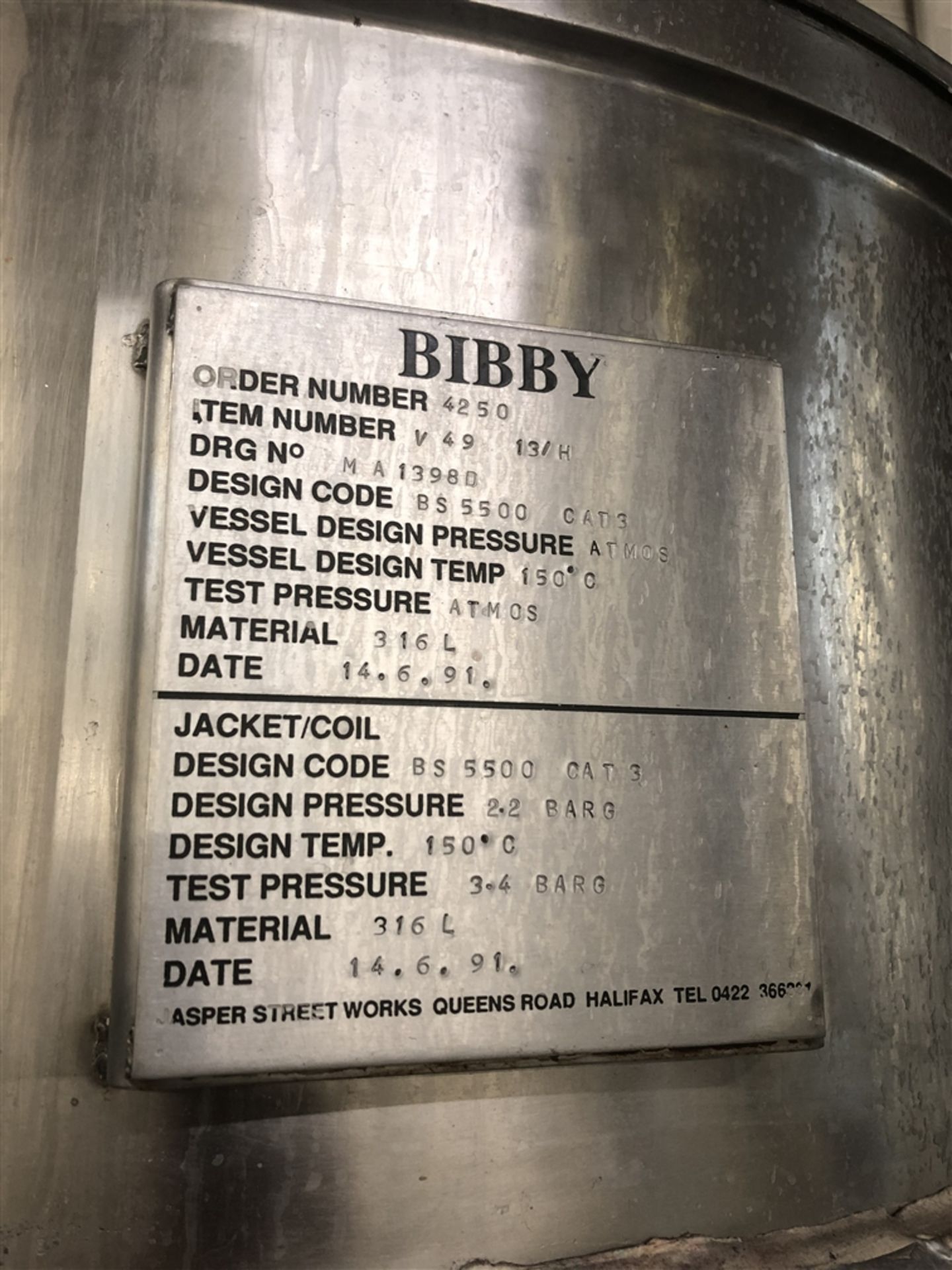 Bibby’s 300 Litre jacketed hemispherical pan - Image 3 of 3