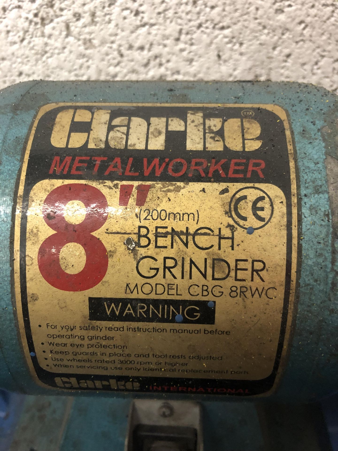 Clarke Metalworker 8" (200mm) Bench Grinder *s/n CBG-8 RWC* - Image 5 of 5