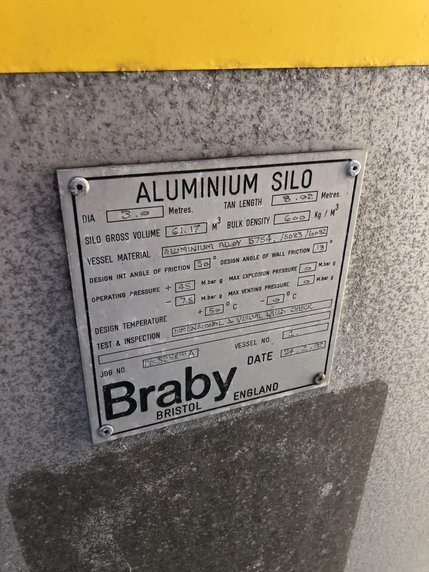 Braby aluminium granule silo - Volume 61.17m3 - He - Image 4 of 4