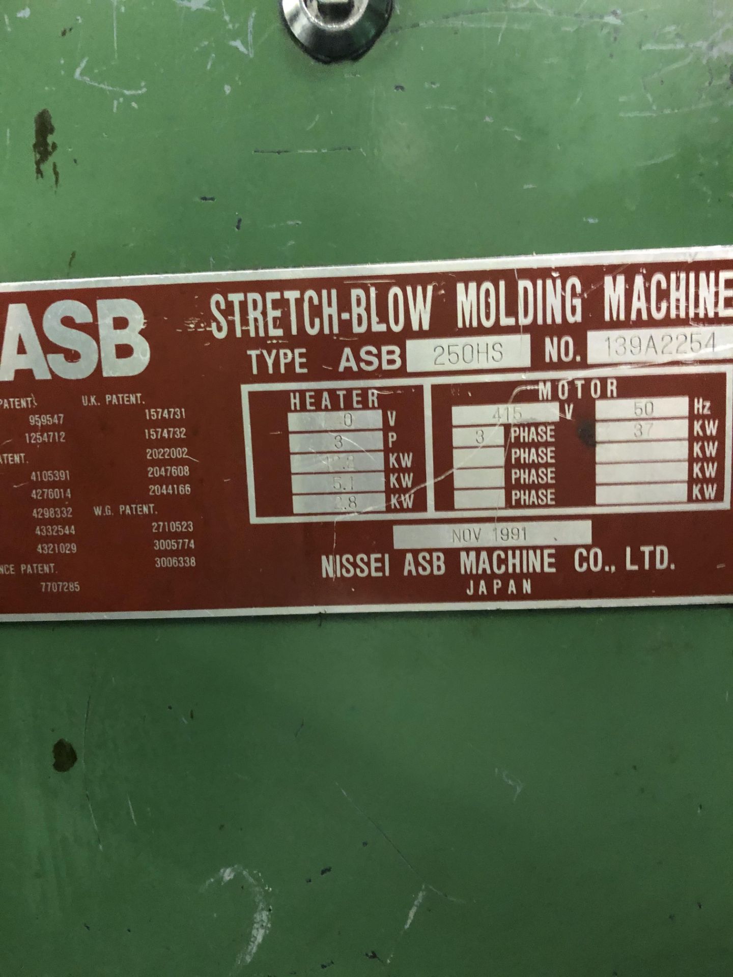 Nissei ASB250HS Single Stage Blowmould Machine Ser - Image 10 of 11