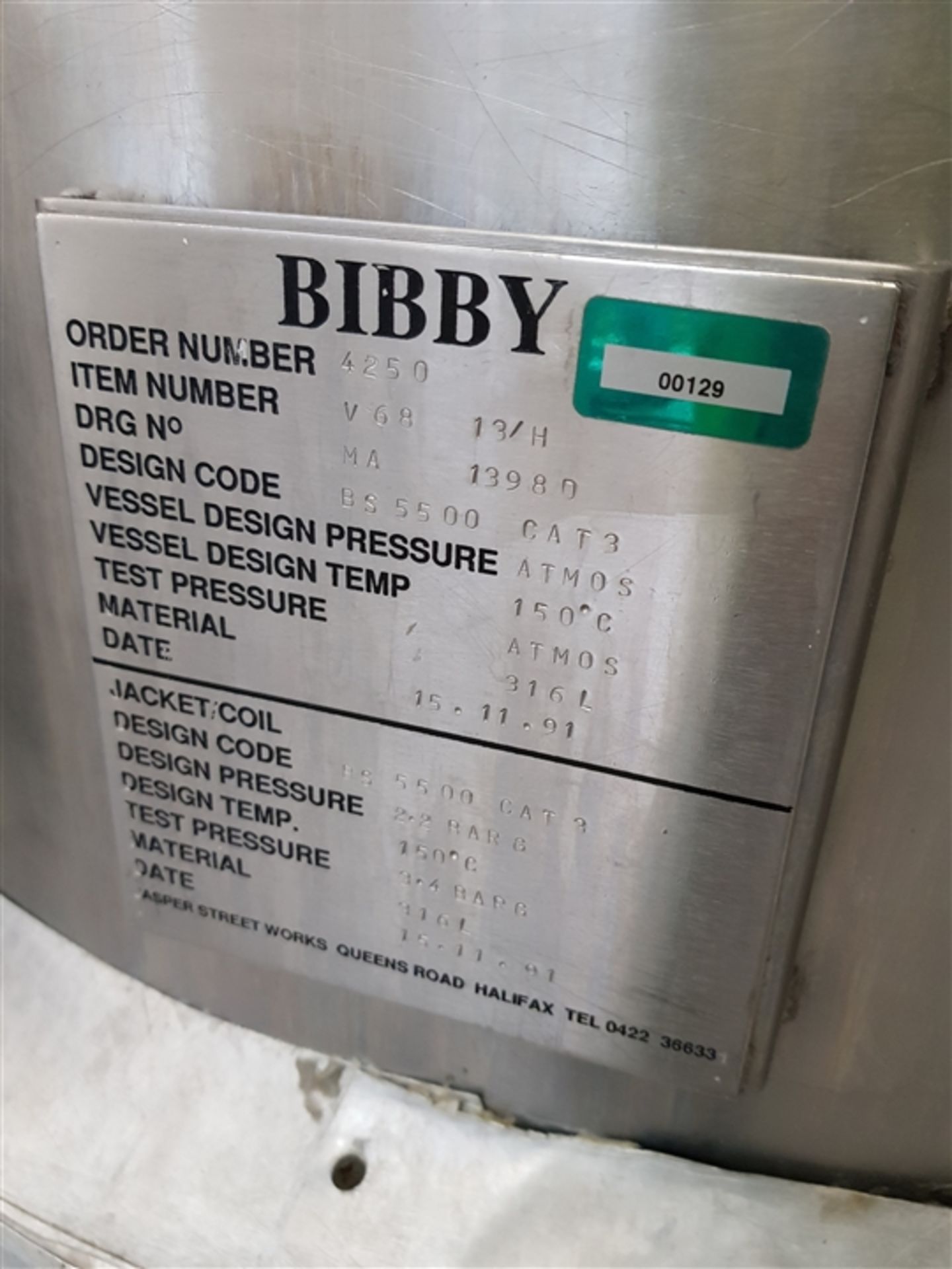 Bibbys 300 Litre 316L Stainless steel jacketed hem - Image 3 of 5