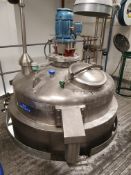Websters 2,500 litre stainless steel jacketed tank