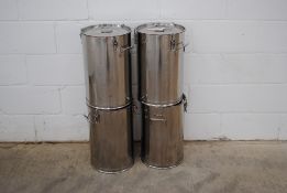 5 x Stainless Steel Solution Containers With Lids