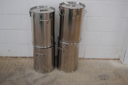 4 x Stainless Steel Solution Containers With Lids