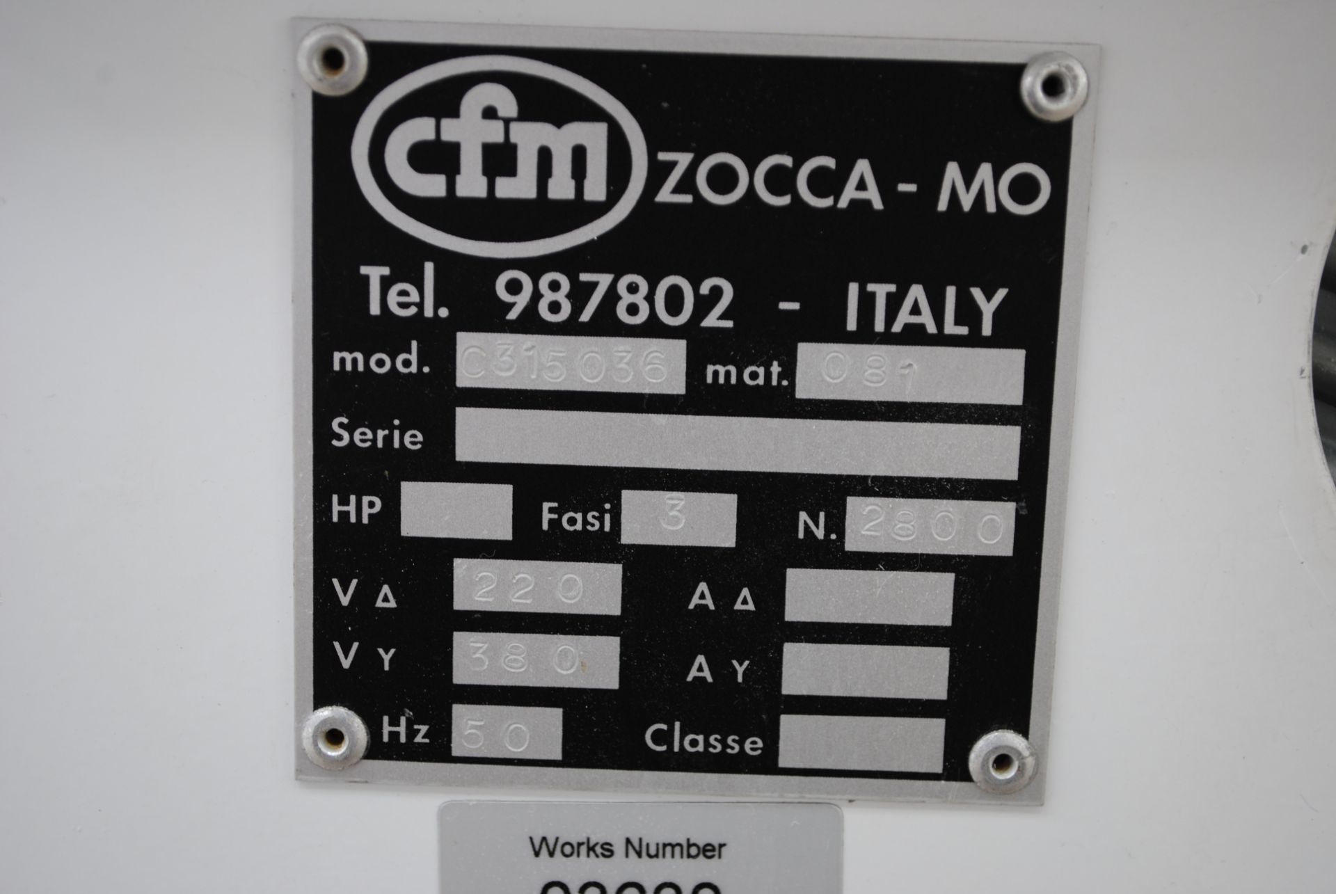 Cfm Zooca Model- C 315036 Industrial Vacuum Model - Image 5 of 5