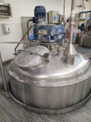 Websters 5,000 Litre Jacketed Mixing Vessel with Lightnin Mixer