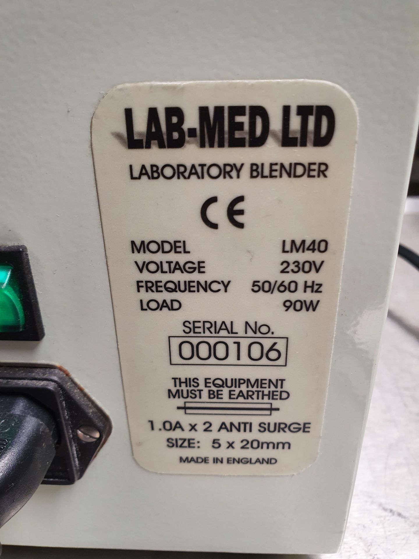 Lab Med Ltd Laboratory Blender Model LM40 - Image 3 of 3