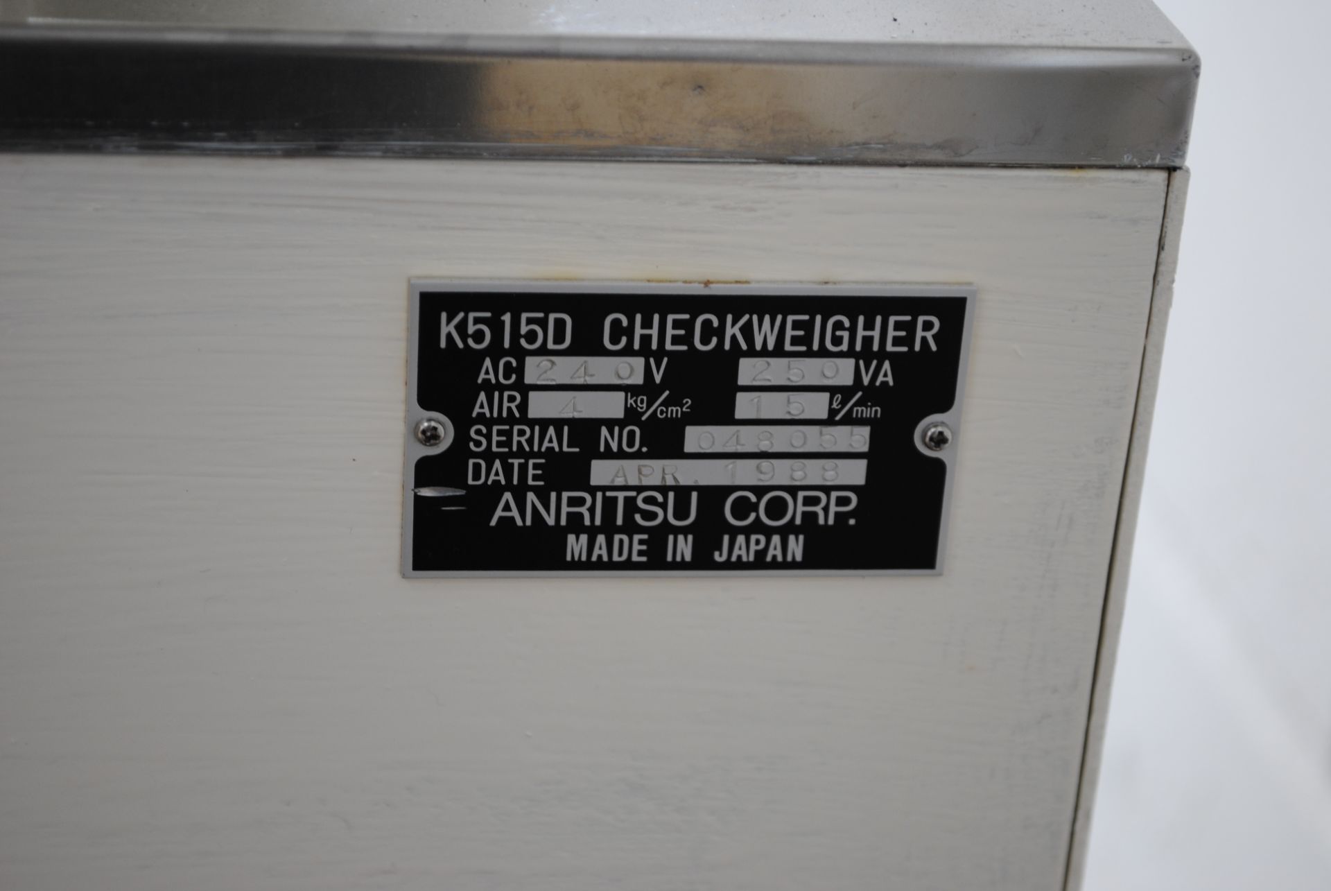 Aniritsu Capsule / Tablet Checkweigher Model: K51 5D with K261d Data Recorder S/N:A306 Year: 21/2/ - Image 7 of 8