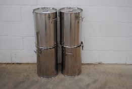 5 x Stainless Steel Solution Containers With Lids