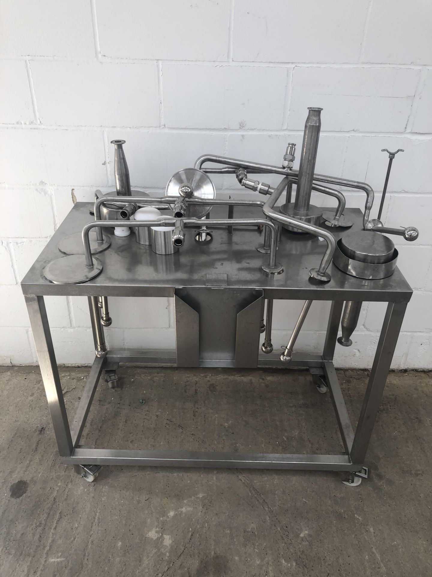 C & R Welding Stainless Steel Portable Trolley With Vessel Washing Parts