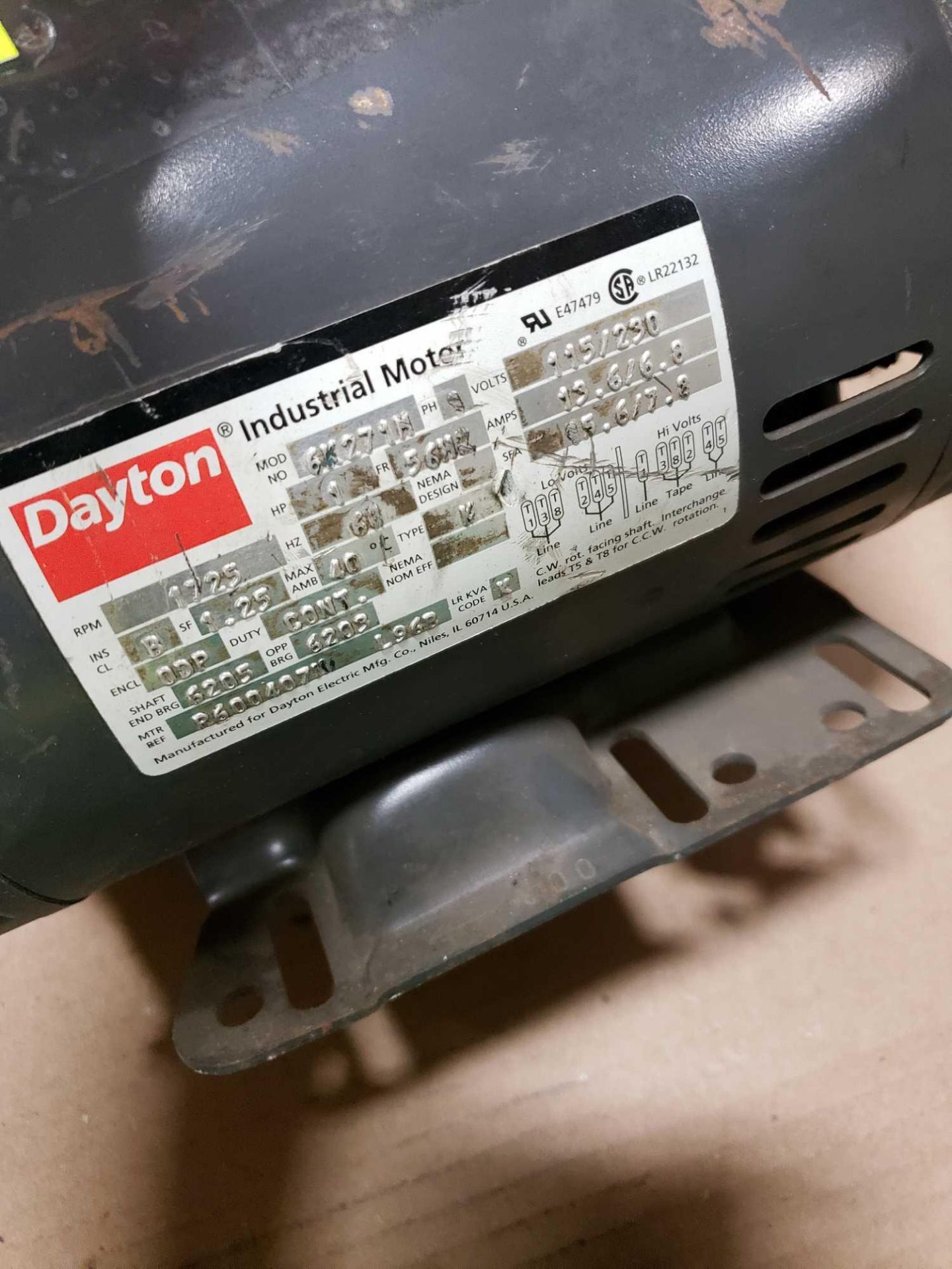 1hp Dayton motor model 6K271M, single phase 115/230v, 1725rpm, 56hk frame. - Image 3 of 4