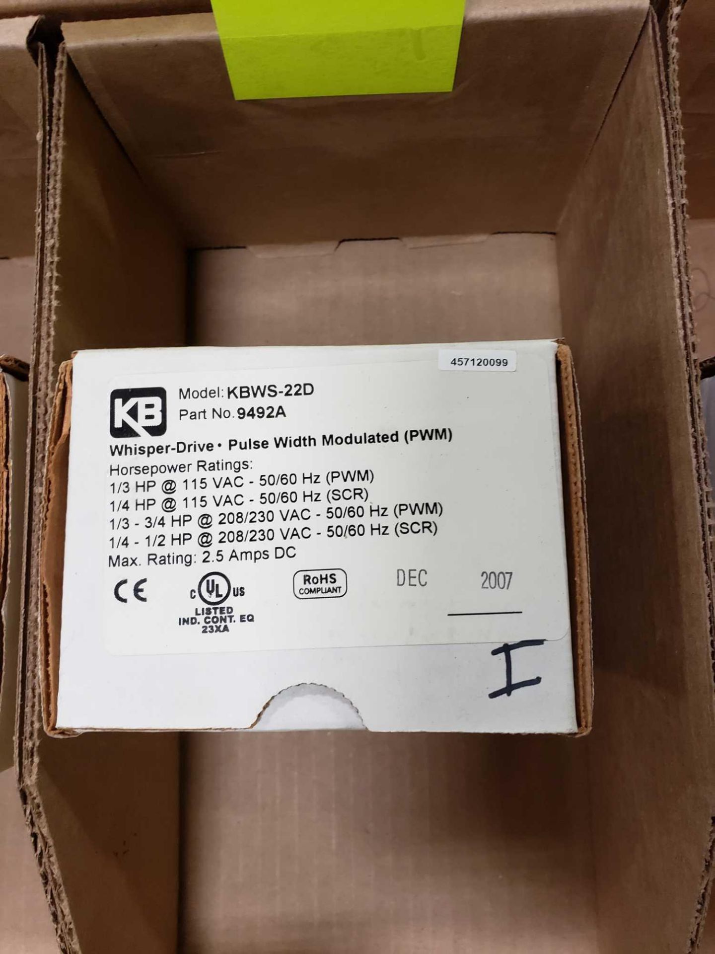 KB Electronics whisper drive pulse width modulated model KBWS-22D, part 9492A. New in box. - Image 2 of 2