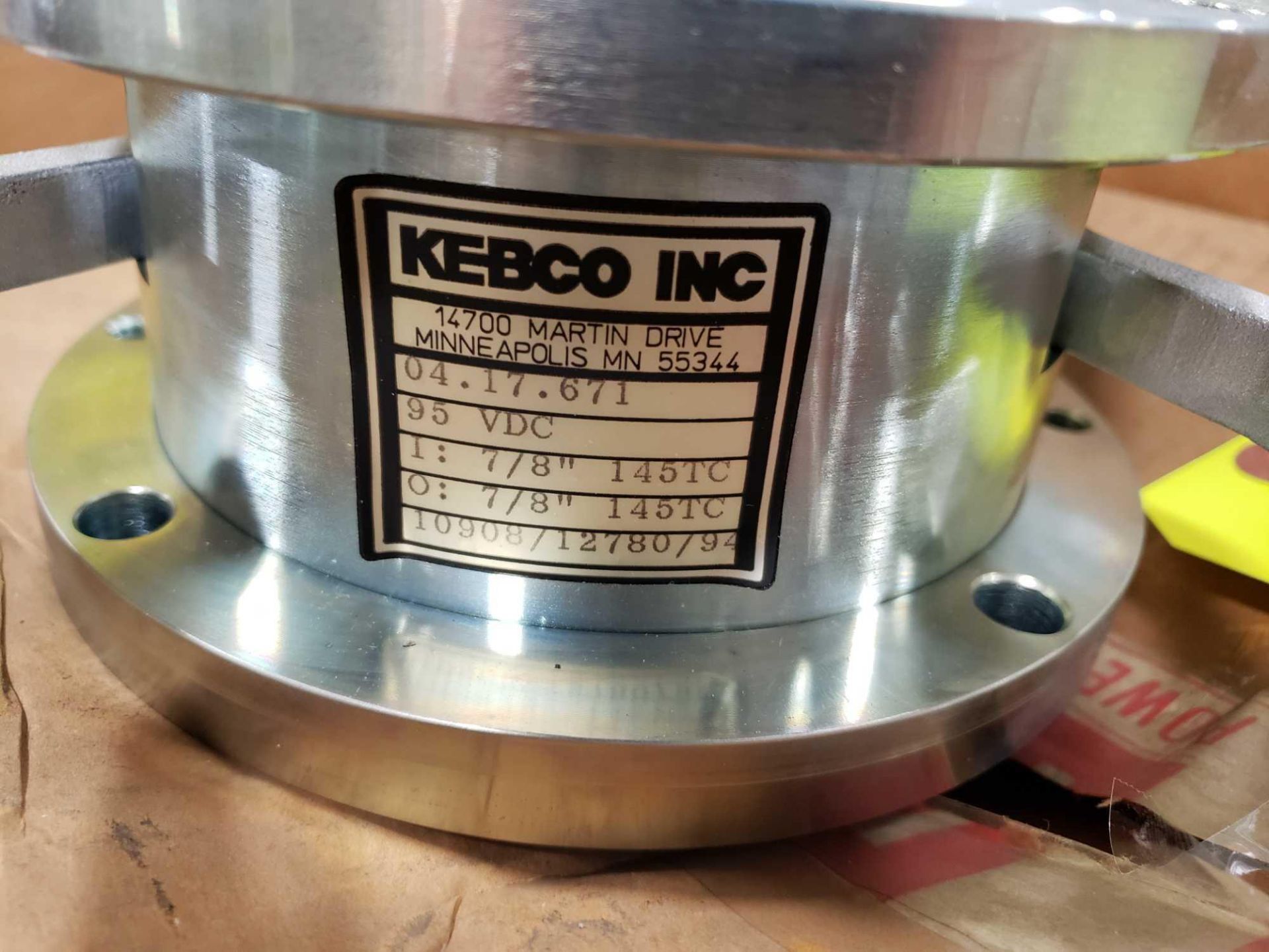 Kebco brake model 04.17.671, 95vdc, 145tc output, 145tc input. New in box. - Image 2 of 3