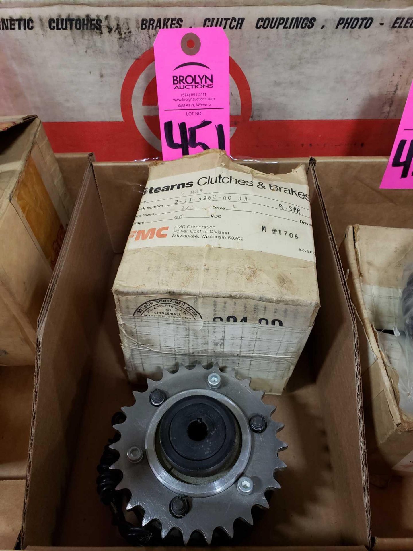 Stearns clutch brake. Style 5MSR. 90vdc. New with wear.