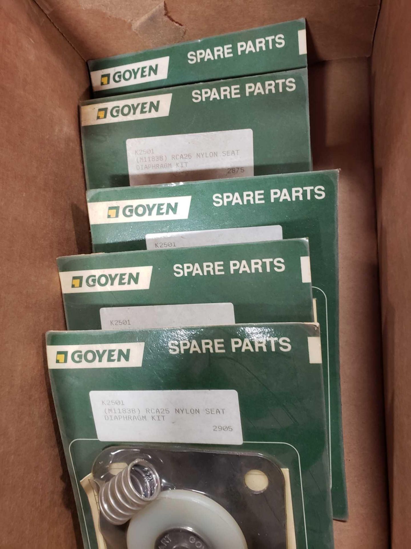 Qty 5 - Goyen diaphragm kit model K2501. New in package. - Image 2 of 3