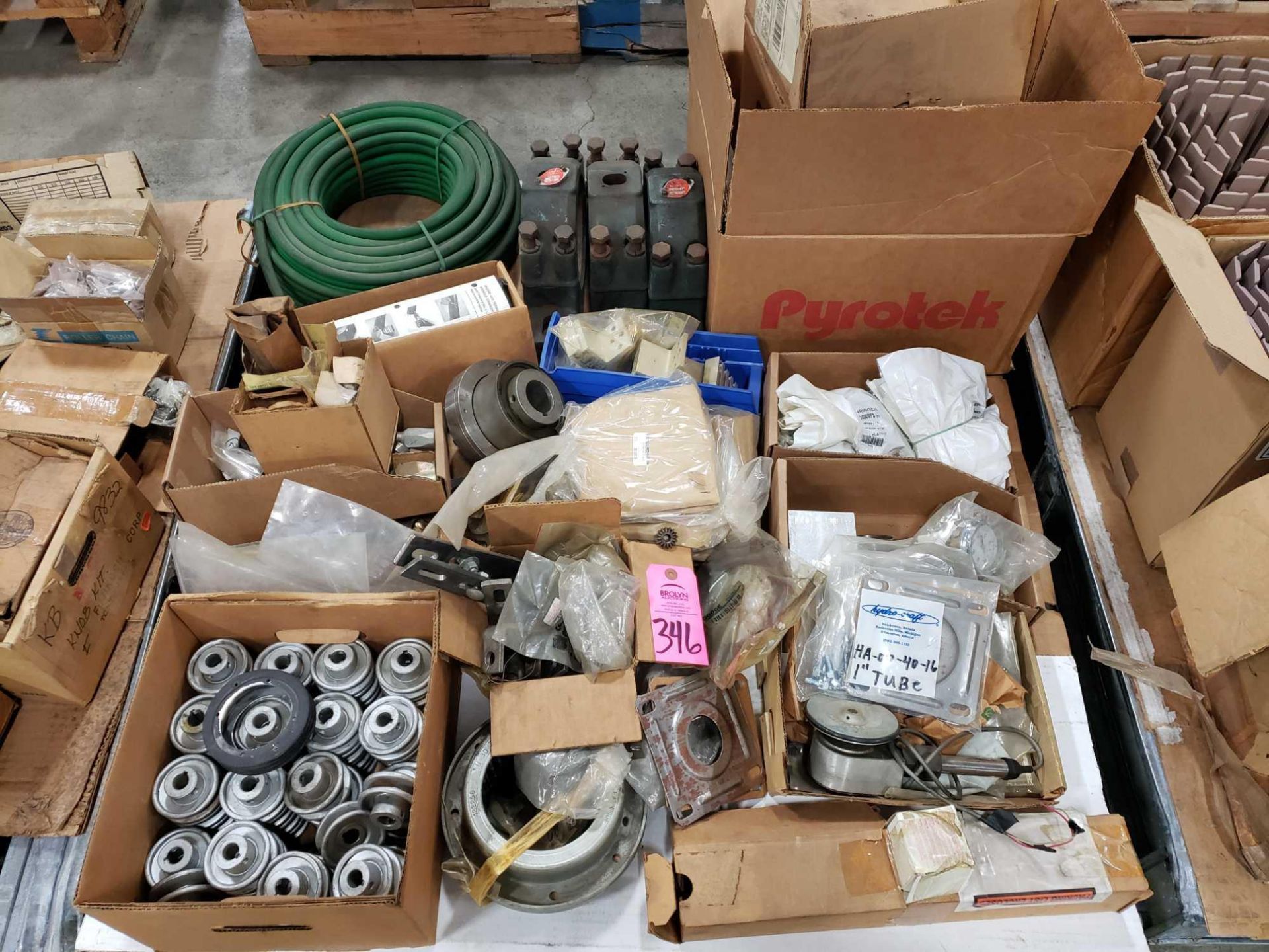 Pallet of assorted repair parts and hardware as pictured.