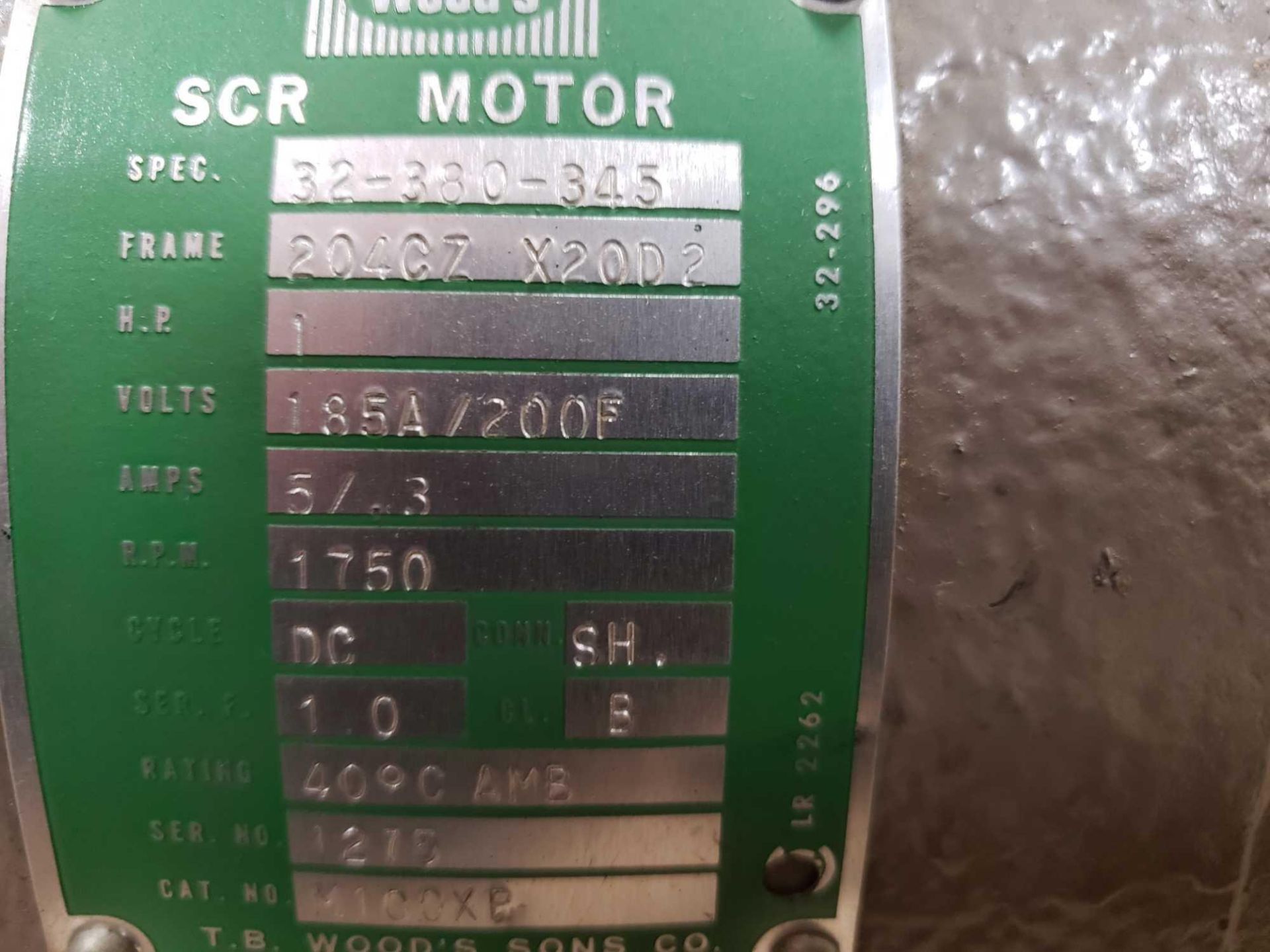 1hp Baldor Woods SCR DC motor 185A/200F, 1750rpm, 204CZ frame. - Image 4 of 5