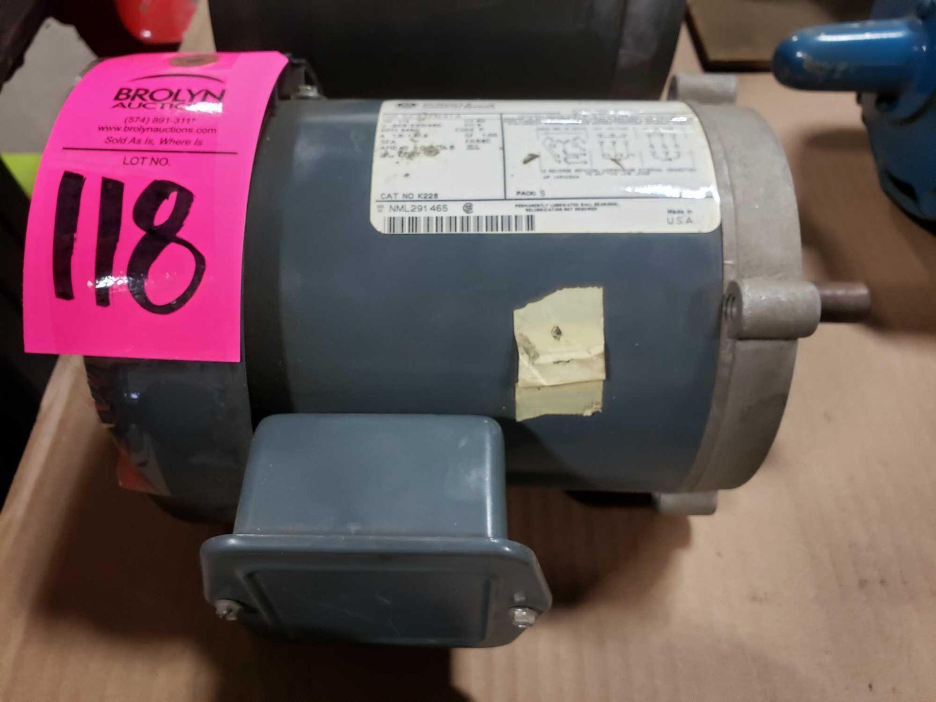 1/3hp GE motors model 5K33FN41A, 3 phase 208-230/460v, 3450rpm, 56C frame. Appears new with wear.