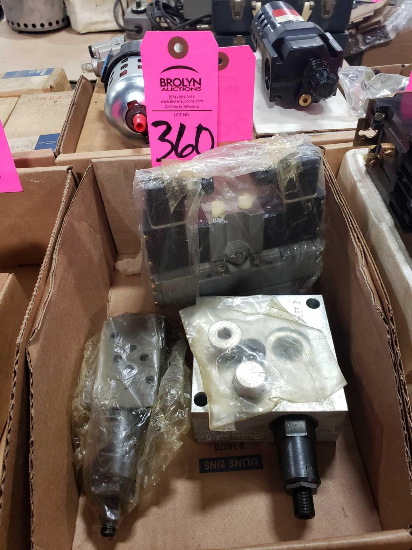 Qty 3 - Assorted hydraulic valves from CKD, Parker, and Nachi. New as pictured.