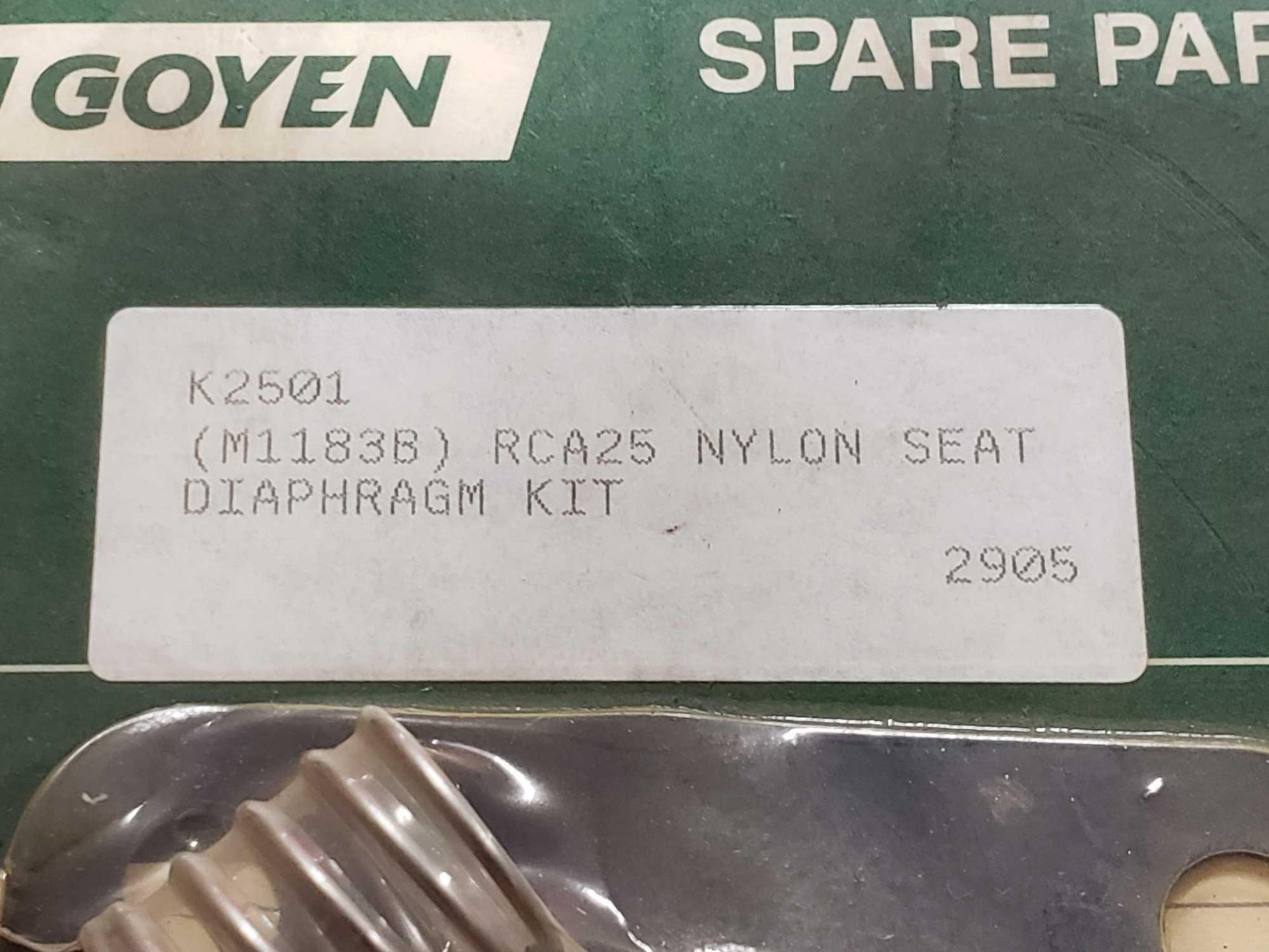 Qty 5 - Goyen diaphragm kit model K2501. New in package. - Image 3 of 3