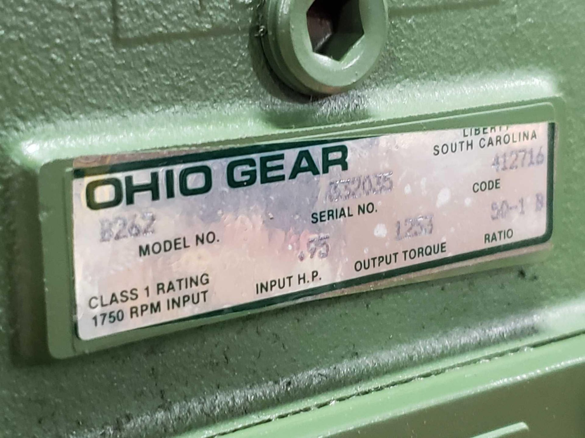 Ohio Gear model B-262 speed reducer gear box. Ratio 50 to 1 B. New in box. - Image 2 of 3