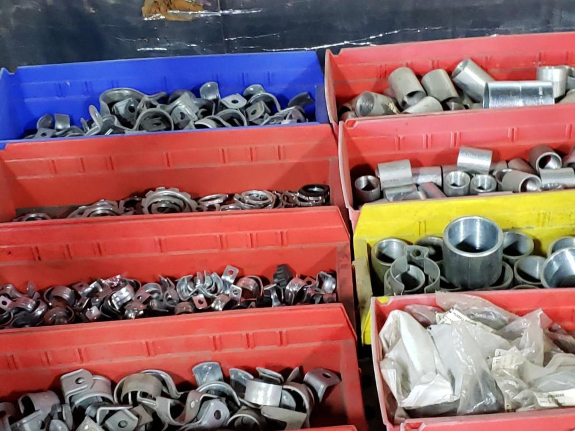 Pallet of assorted hardware and stack on bins. - Image 2 of 5