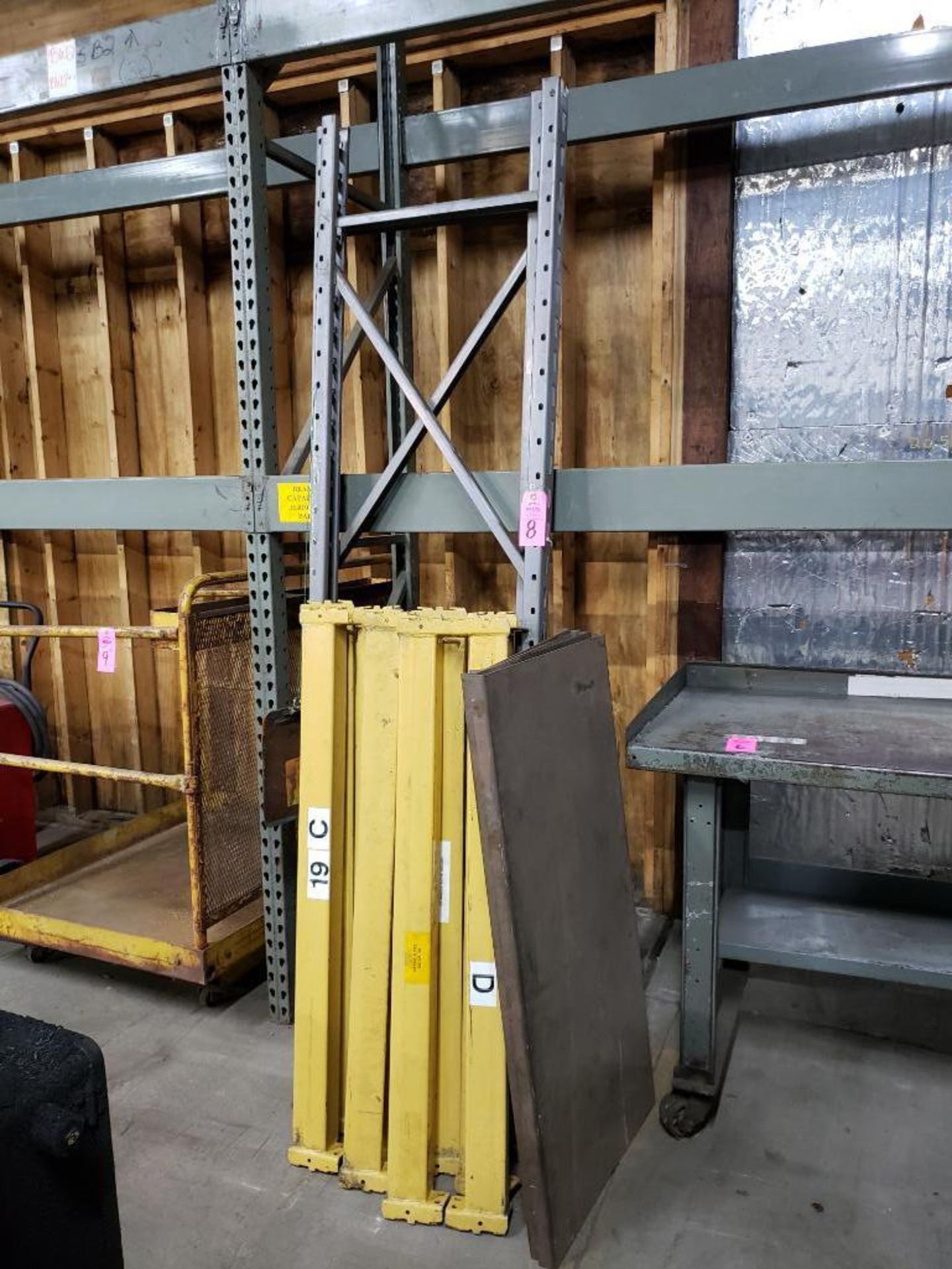 8' tall pallet rack section with 8 cross beams and steel deck. - Image 2 of 2