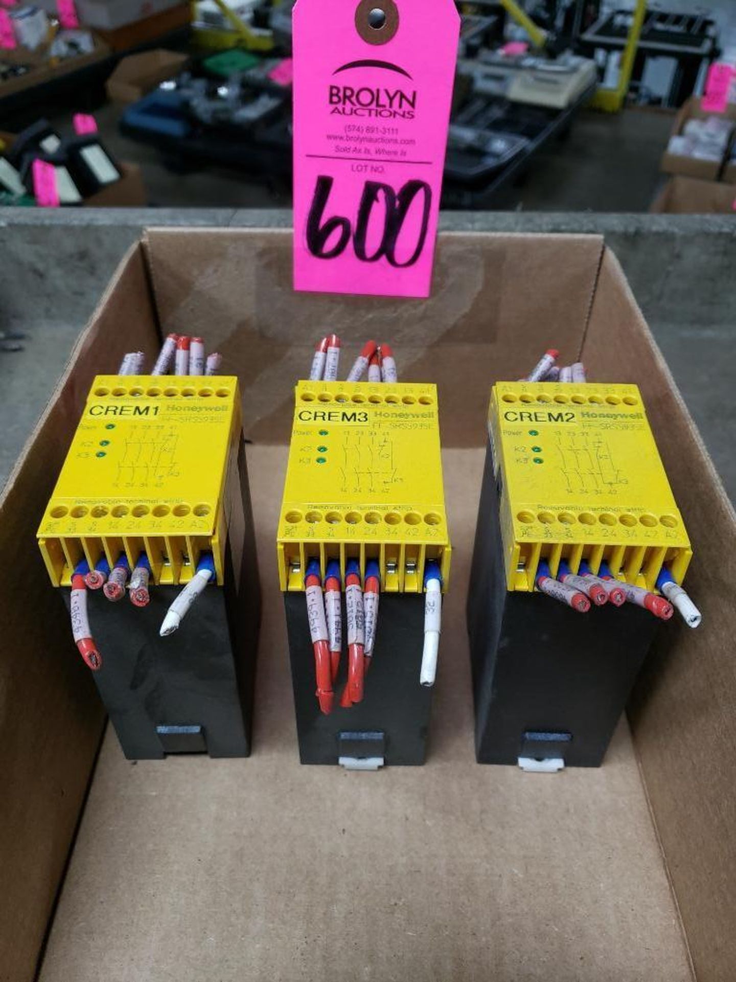 Assorted Honeywell safety relays.