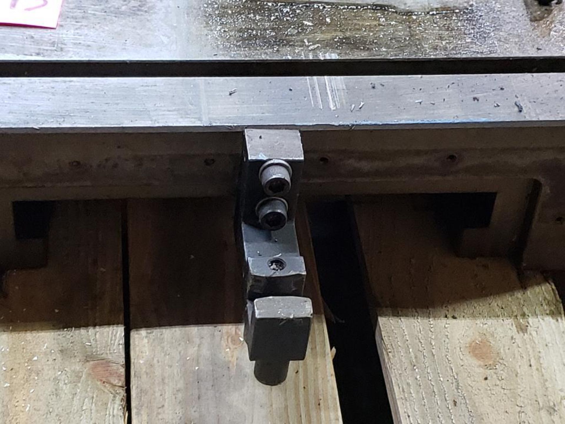 25"x25" T-slotted CNC pallet shuttle table. Approx 13 1/4" way clearance. - Image 2 of 2