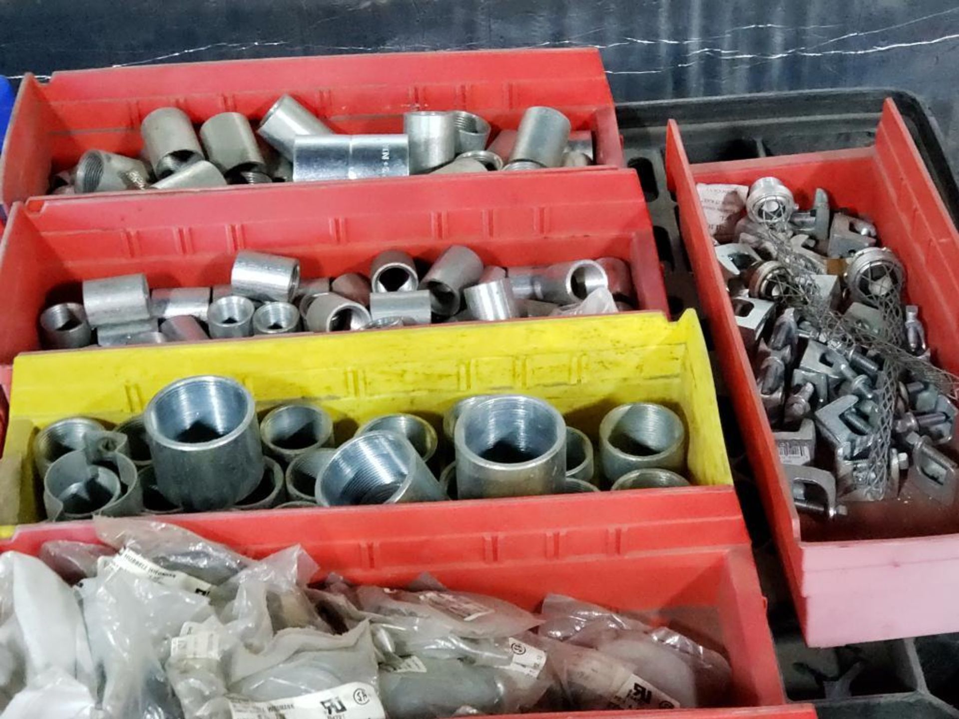 Pallet of assorted hardware and stack on bins. - Image 5 of 5