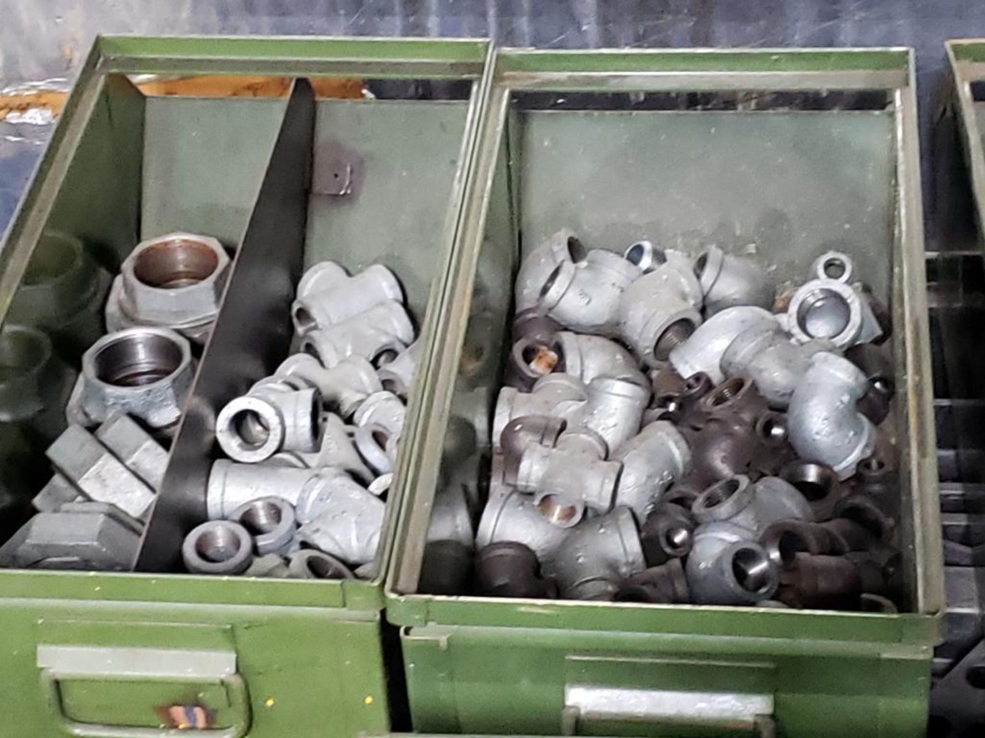 Pallet of assorted hardware and stack on bins. - Image 2 of 4