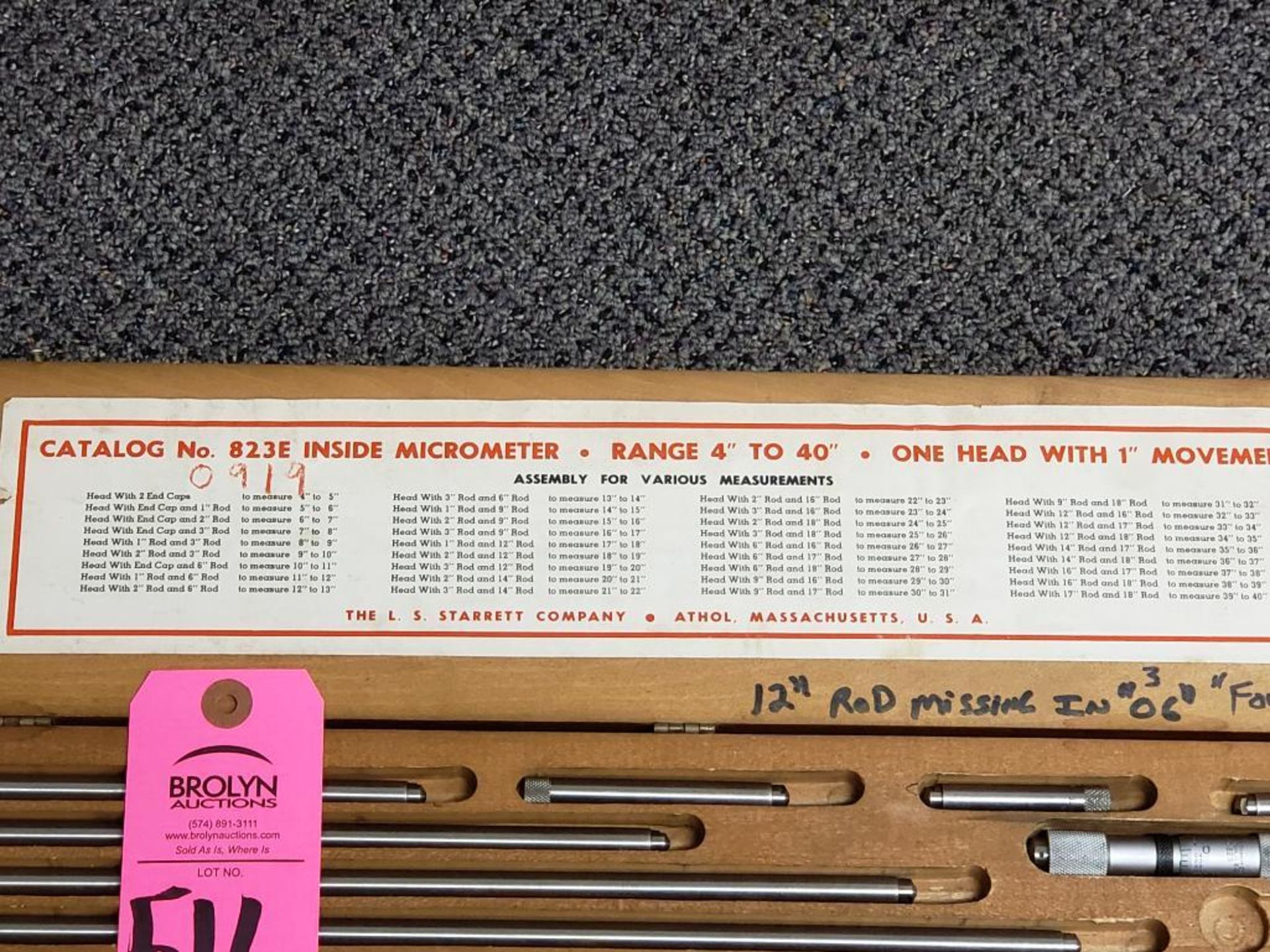 Starrett Catalog 823E inside micrometer set. - Image 3 of 3