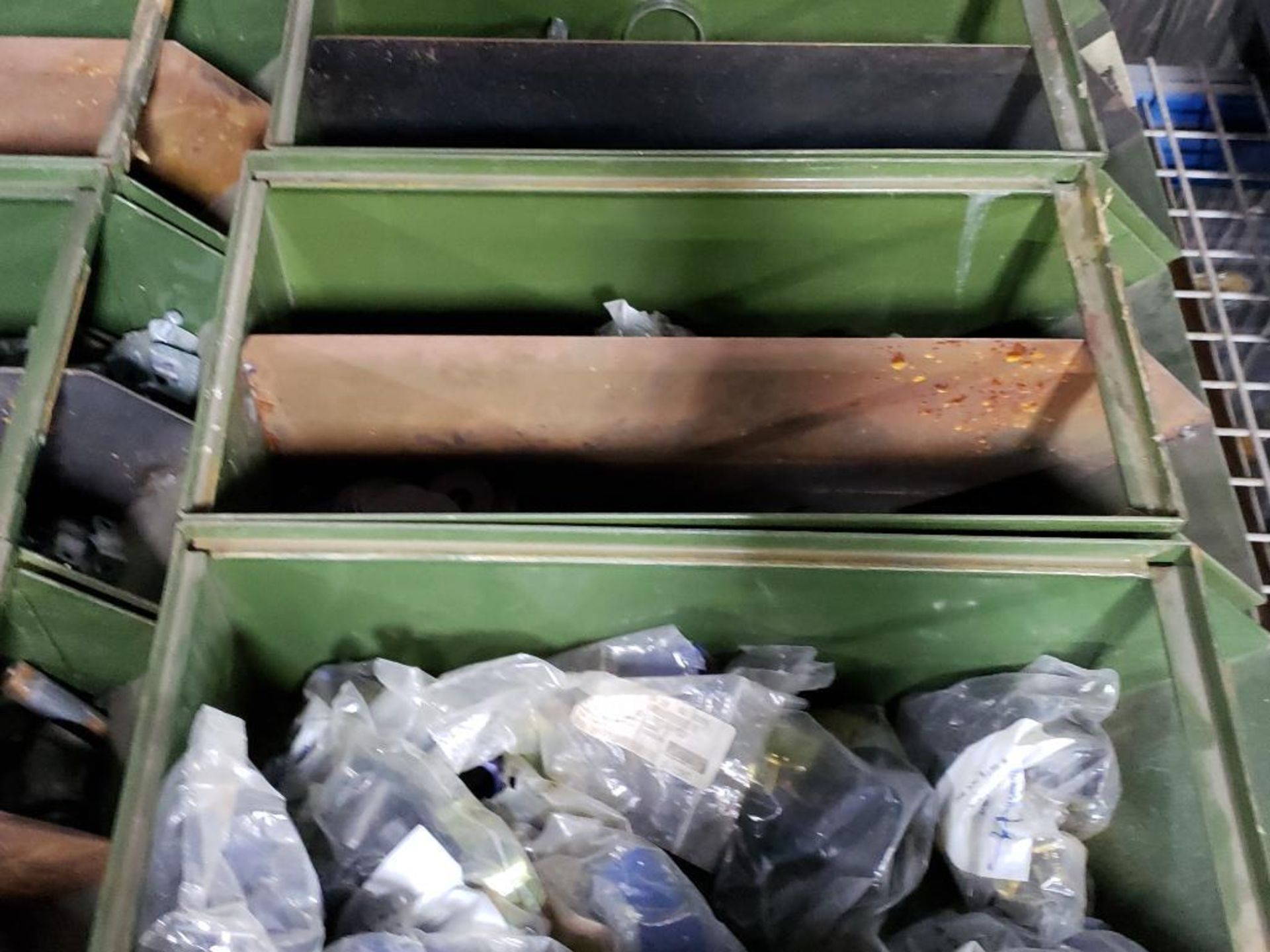 Pallet of assorted hardware and stack on bins. - Image 4 of 5