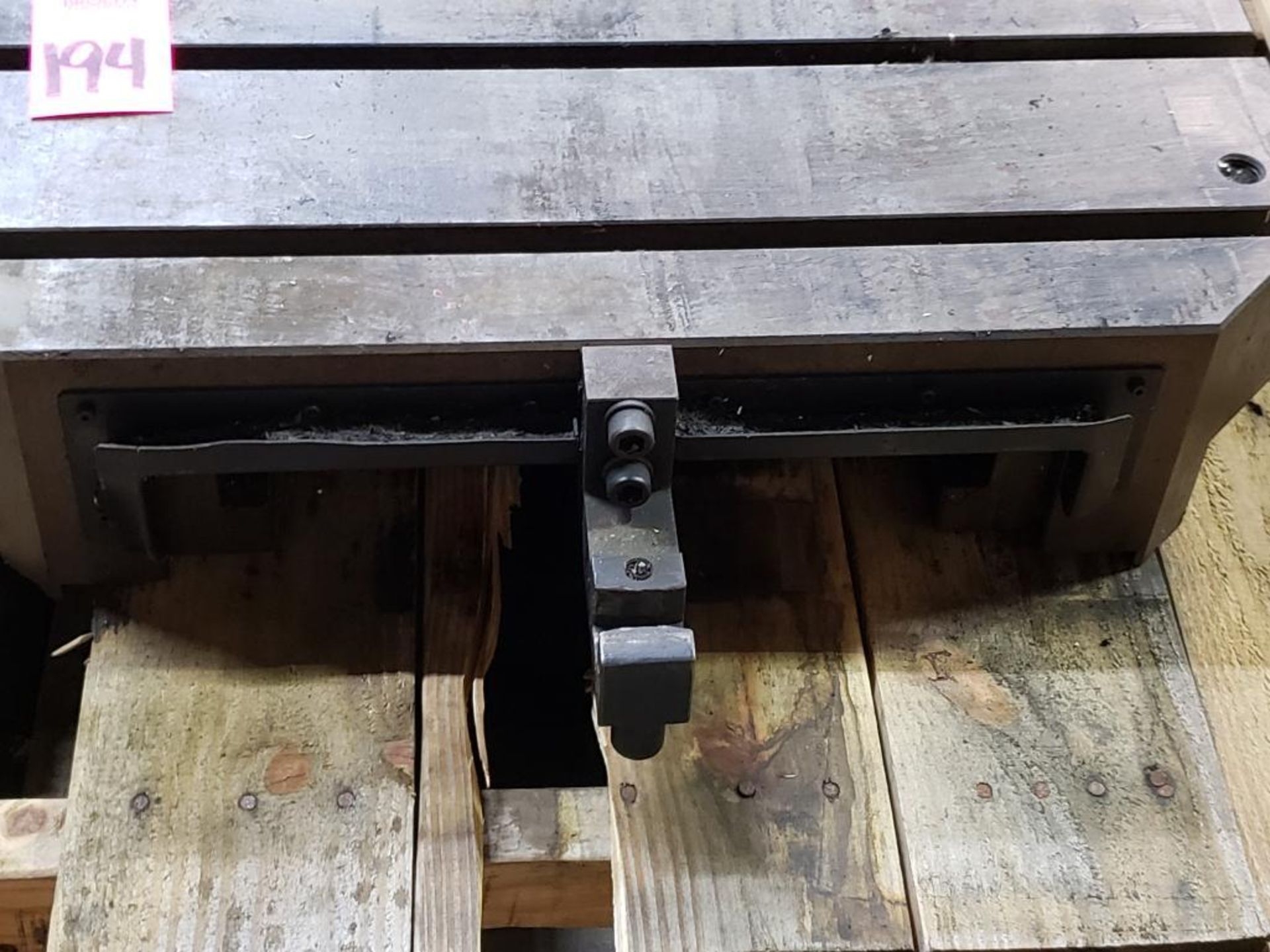 25"x25" T-slotted CNC pallet shuttle table. Approx 13 1/4" way clearance. - Image 2 of 2