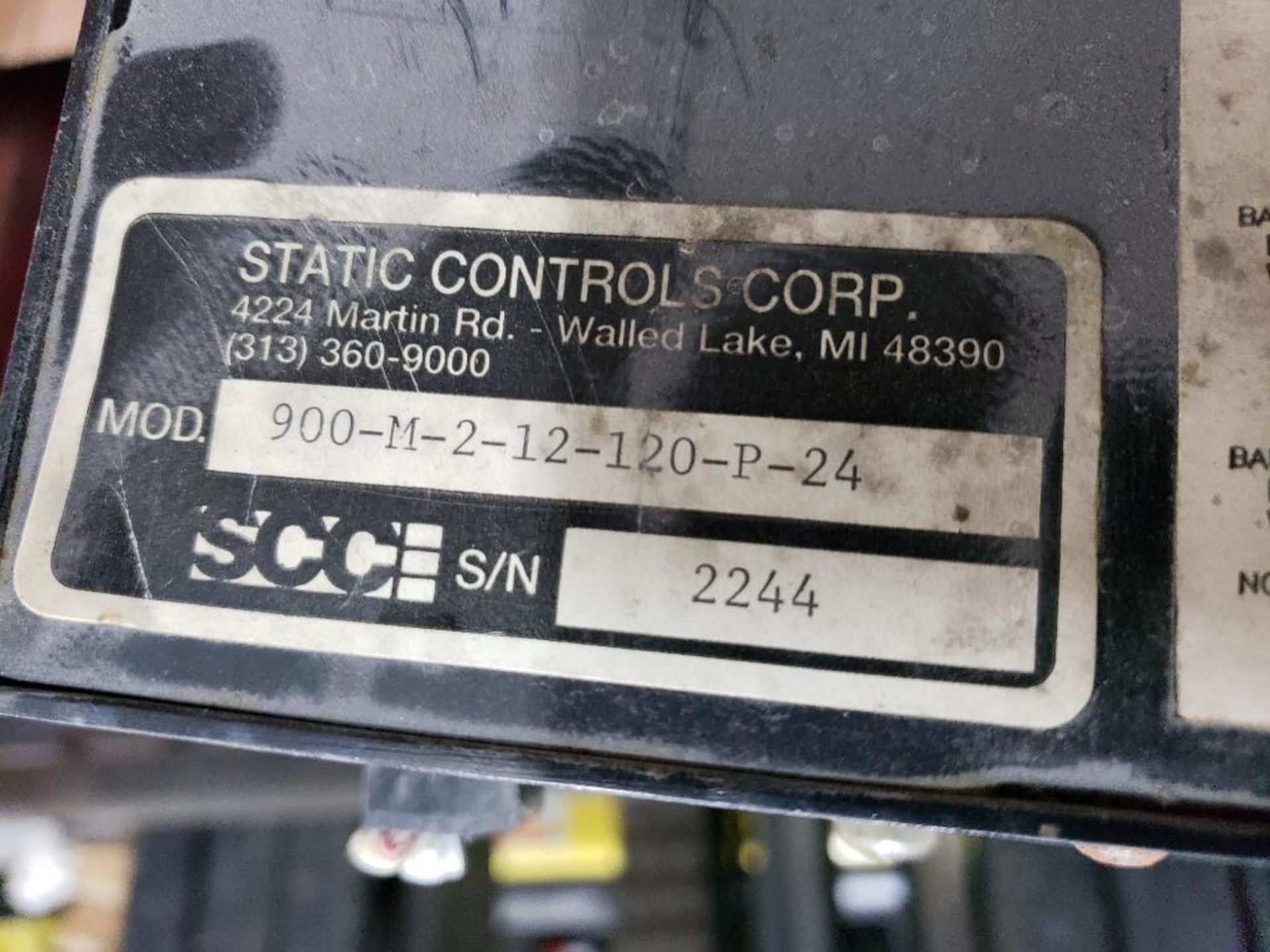 SCC Static Controls Corp controller model 900-M-2-12-120-P-24. - Image 4 of 4