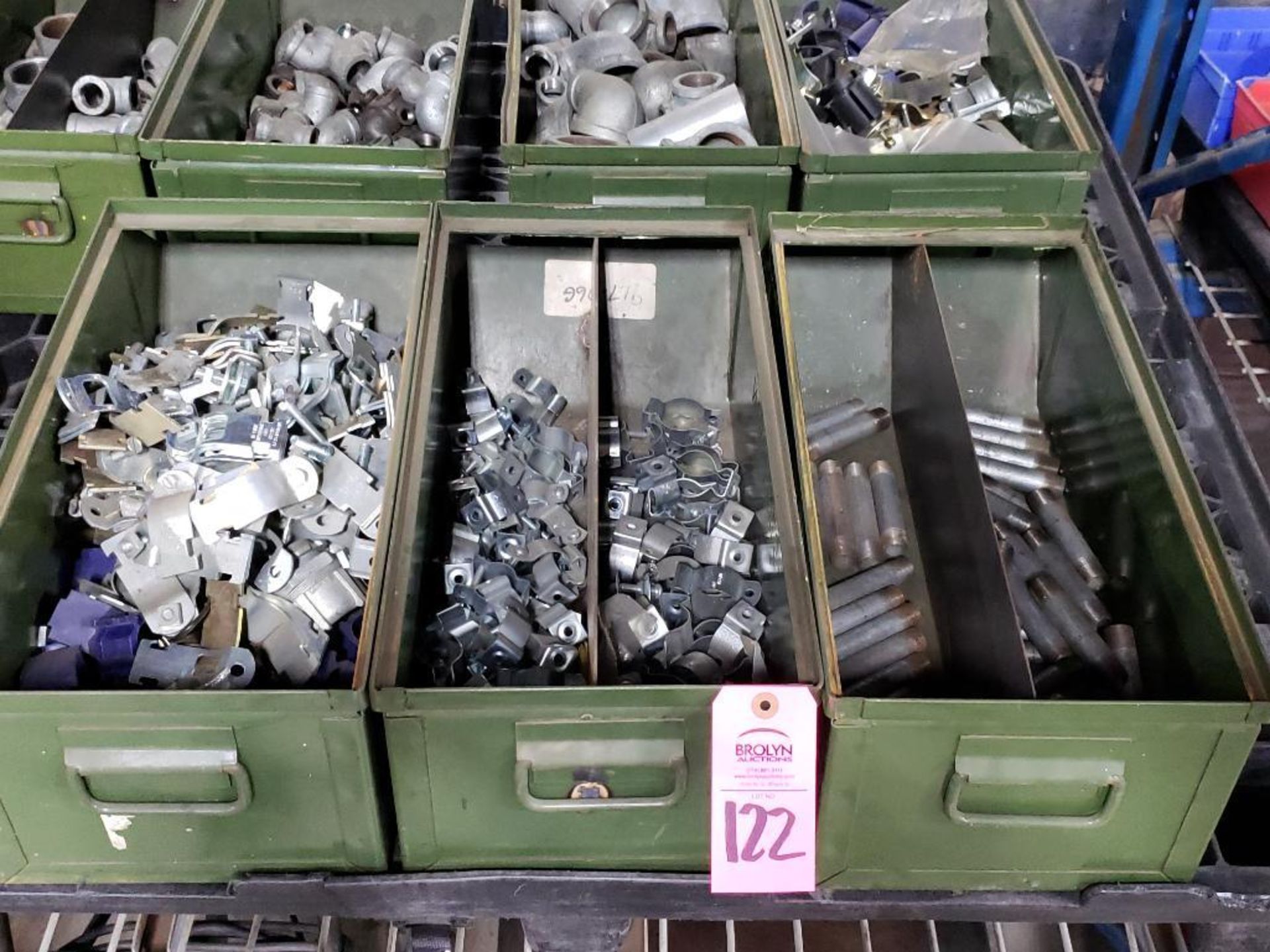 Pallet of assorted hardware and stack on bins. - Image 4 of 4