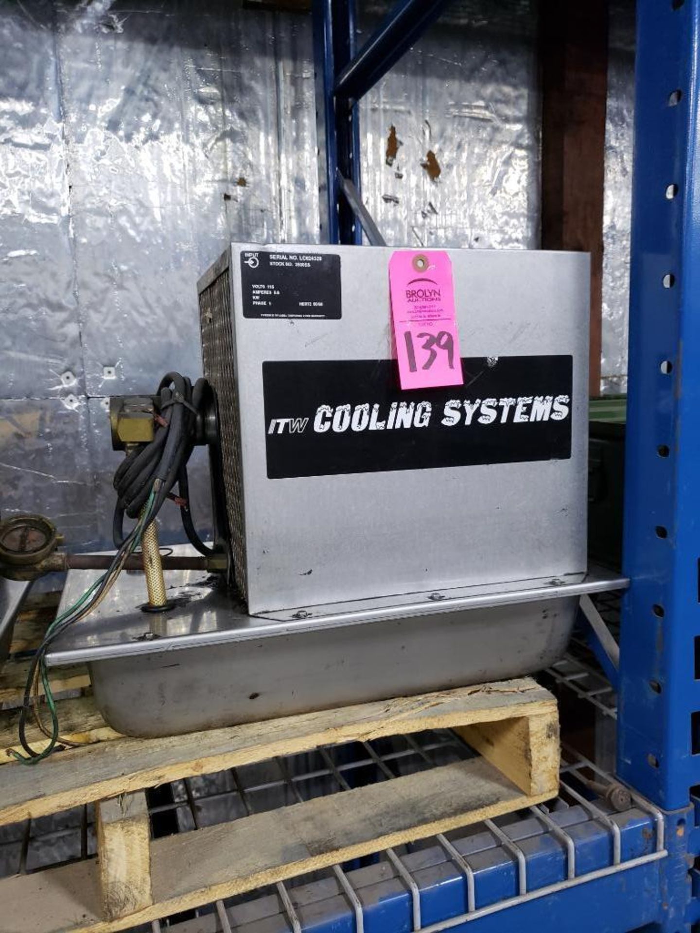 ITW cooling systems model 3500SS welder cooler. Single phase 115v.