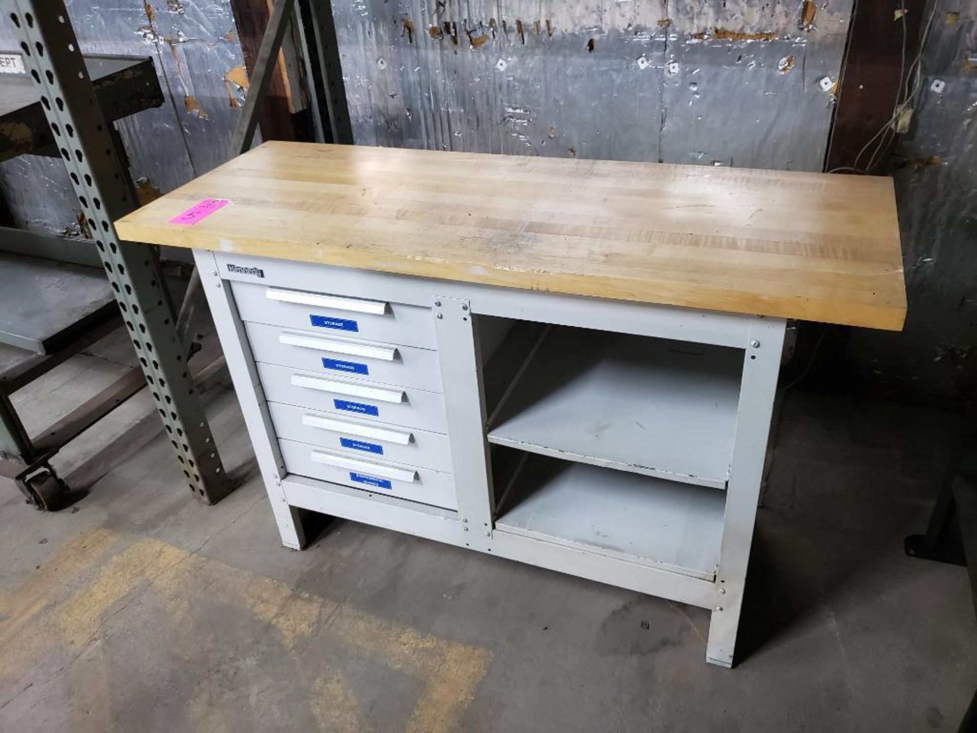 Kennedy wood top work bench.