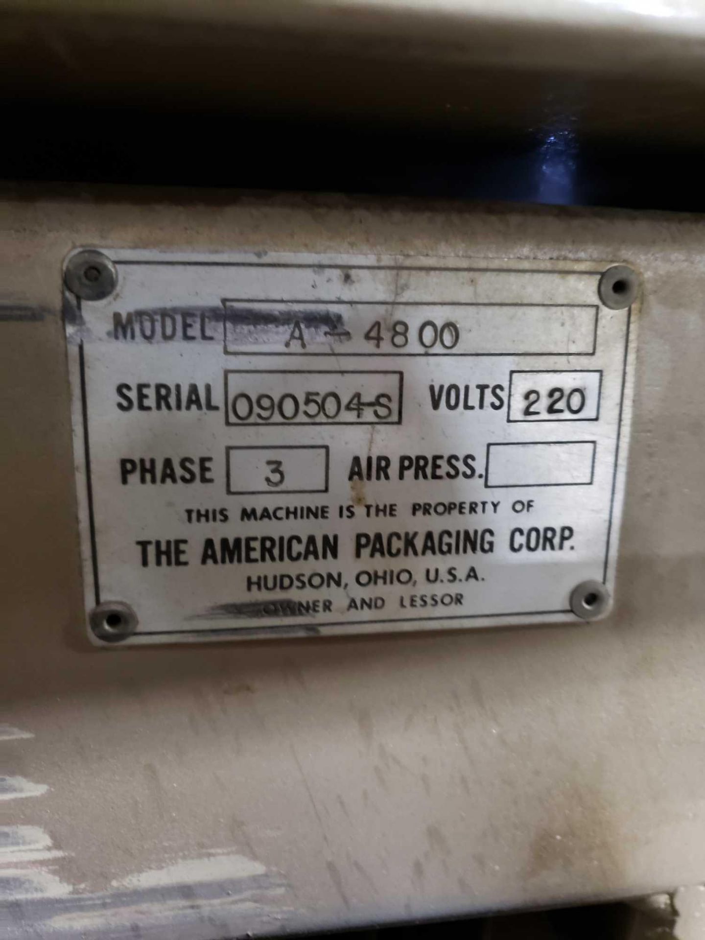 AmPak model A-4800 blister pack sealing machine. 3 phase, 220v. - Image 2 of 6