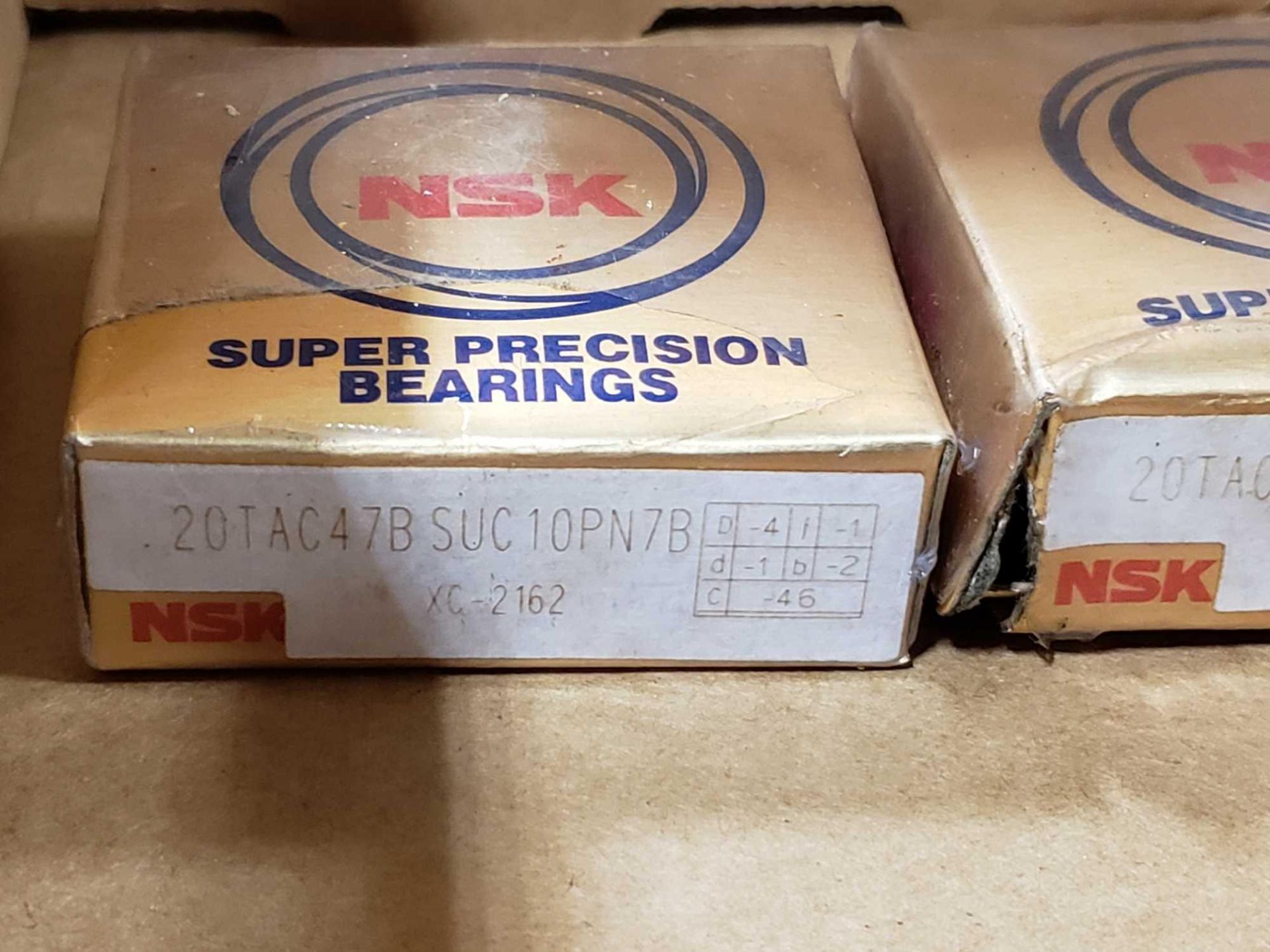 Qty 2 - NSK super precision bearings. Part number 20TAC47BSUC10PN7B. New in box. - Image 2 of 2